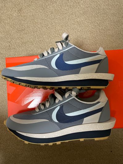 CLOT × Sacai × Nike LD Waffle "Grey Obsidian/Cool Grey"