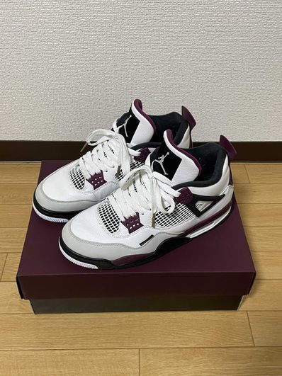 Paris Saint Germain ×Nike Air Jordan 4 Retro "White/Bordeaux/Neutral Gray"