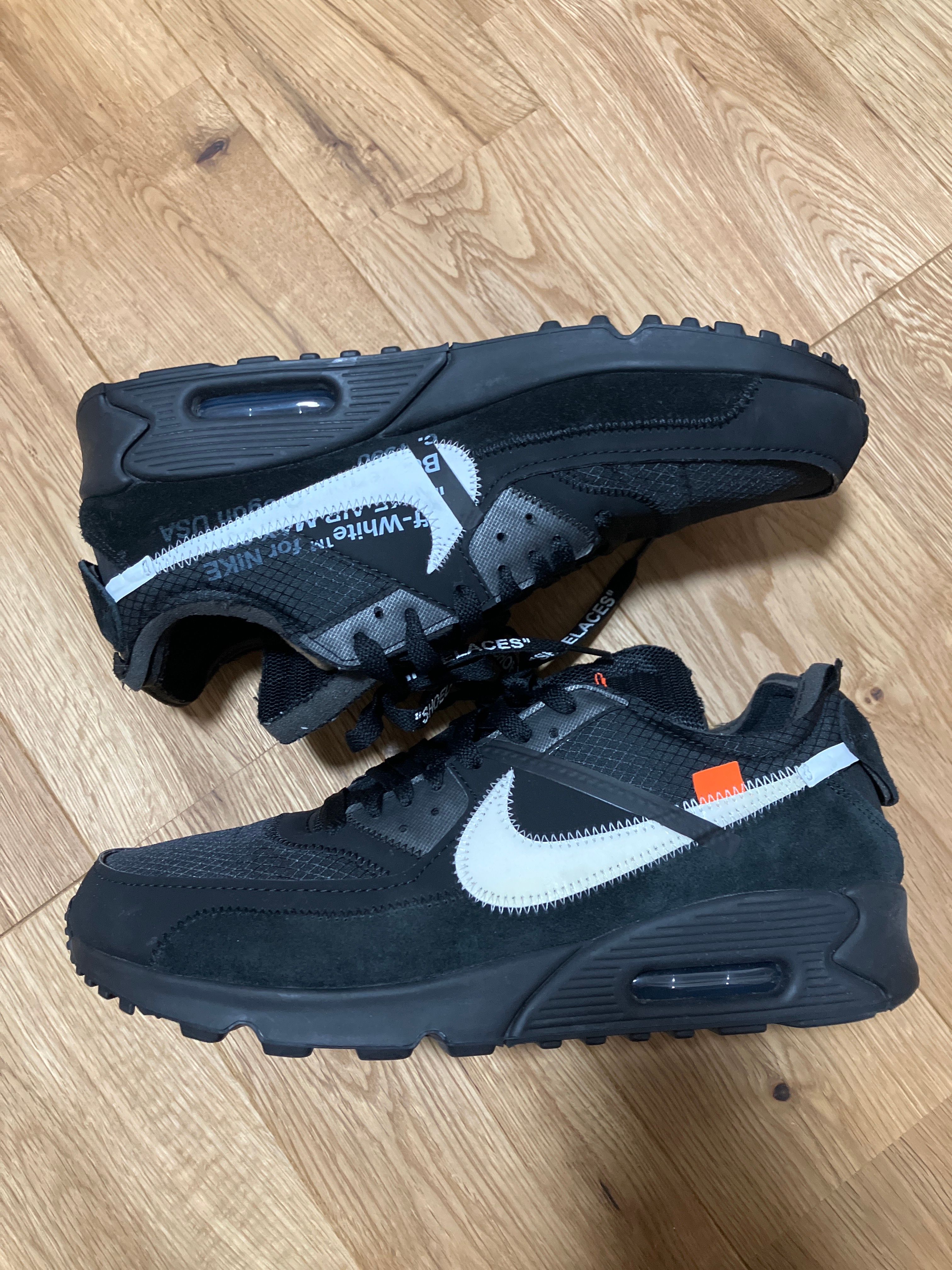 Off-White × Nike Air Max 90 "Black/Black-Cone-White"