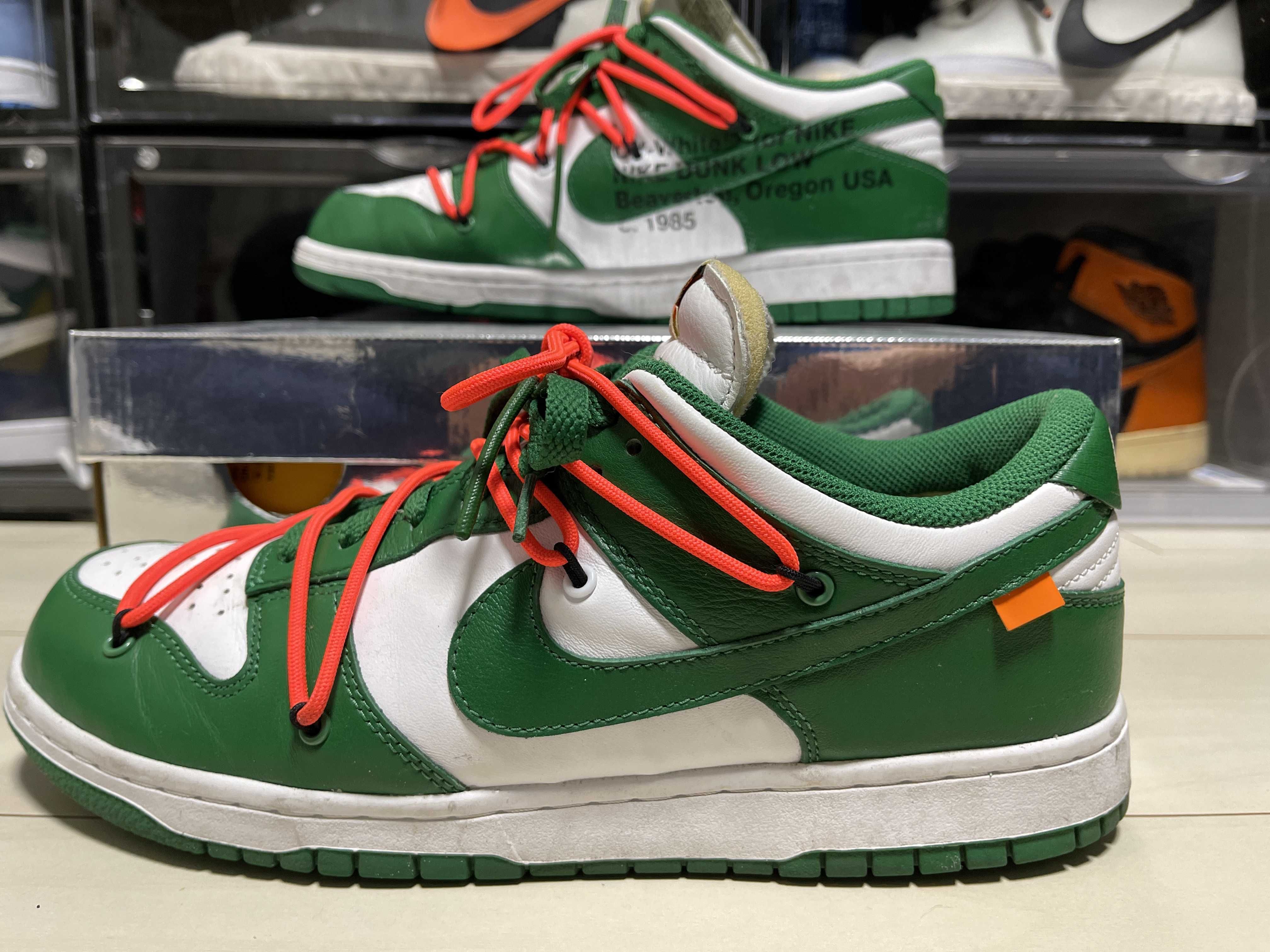 Off-White × Nike Dunk Low "White/Pine Green"