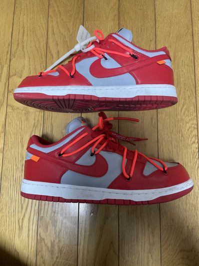 Off-White × Nike Dunk Low "University Red/Wolf Grey"