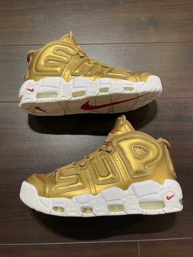 Supreme × Nike Air More Uptempo "Metallic Gold"
