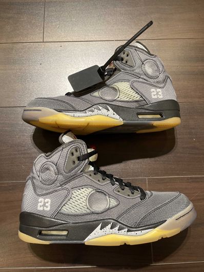 Off-White × Nike Air Jordan 5 "Black/Muslin/Fire Red"