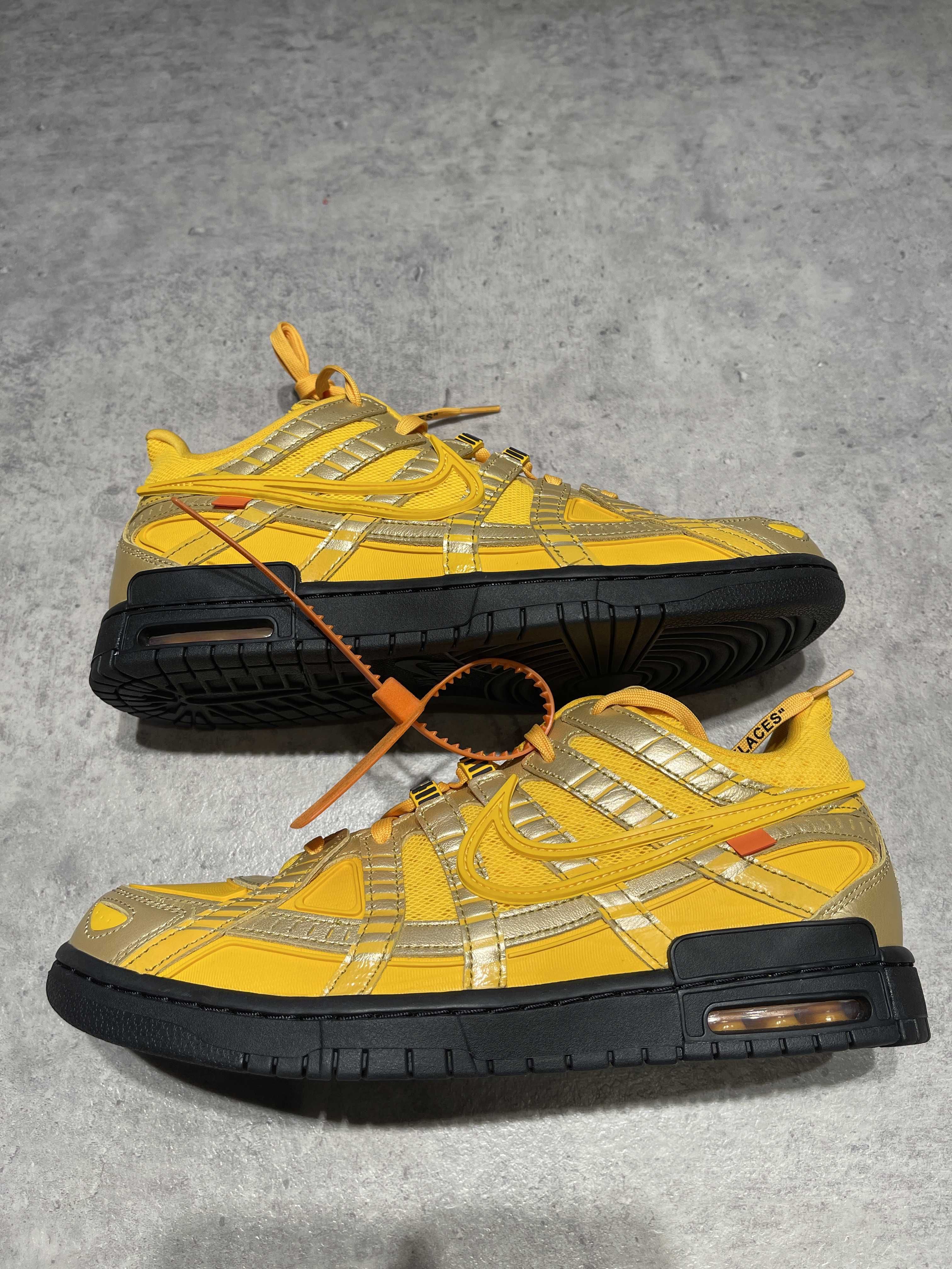 Off-White × Nike Air Rubber Dunk "University Gold"