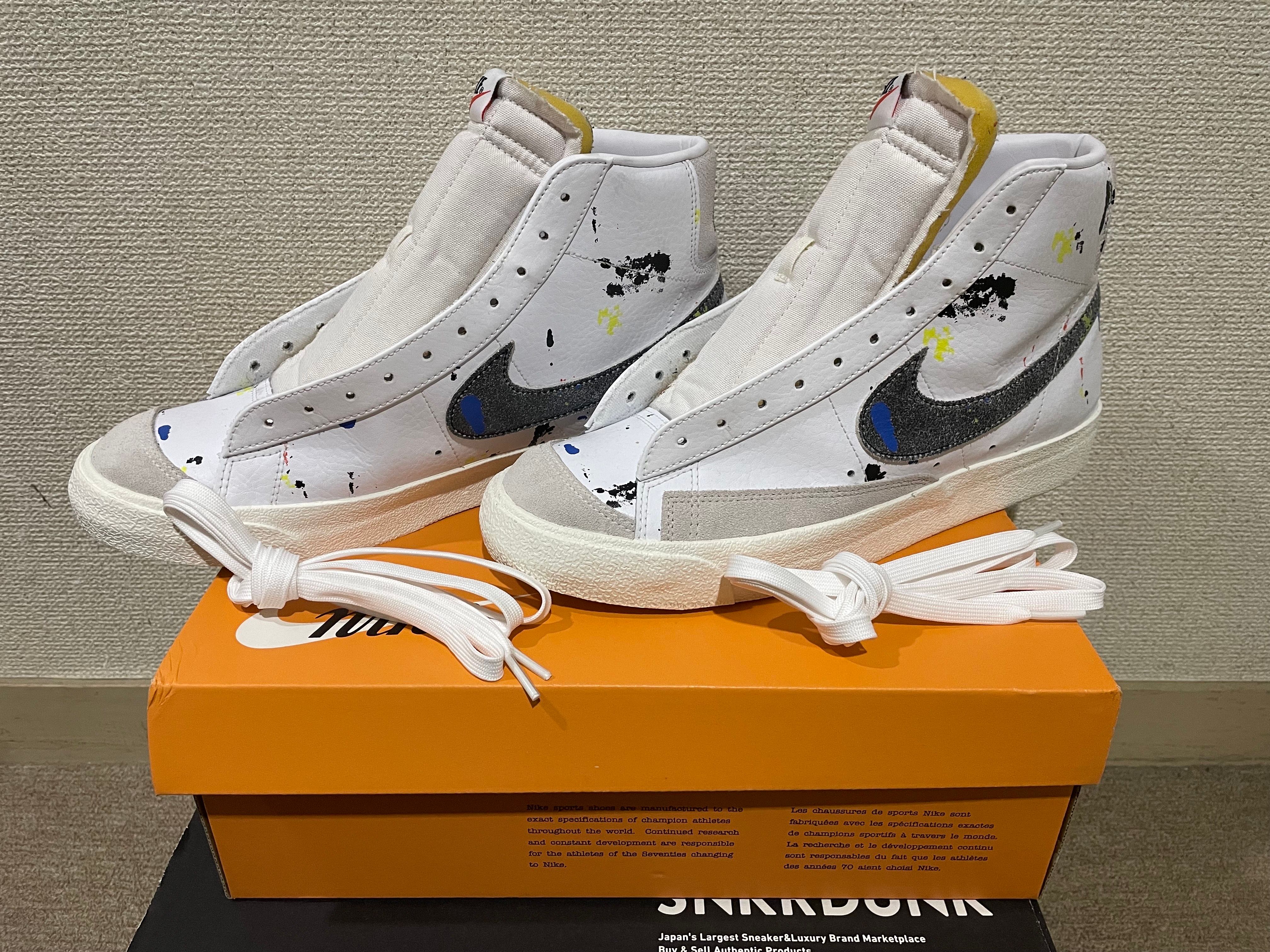 NIKE BLAZER MID '77 "PAINT SPLATTER" WHITE/BLACK