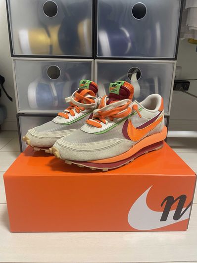 CLOT × Sacai × Nike LD Waffle "Orange Blaze"