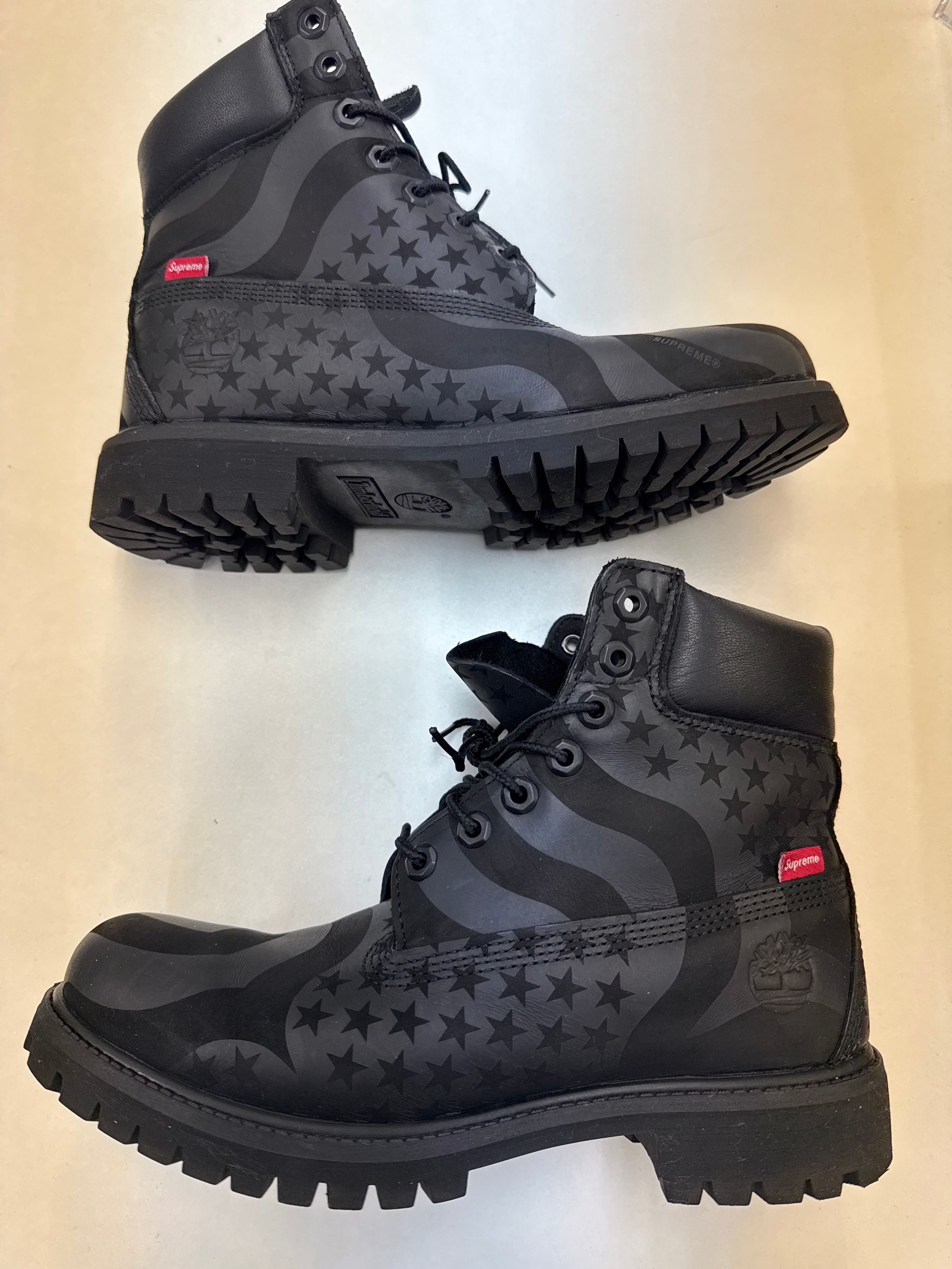Supreme × Timberland 6 Boot "Stars & Stripes Black"