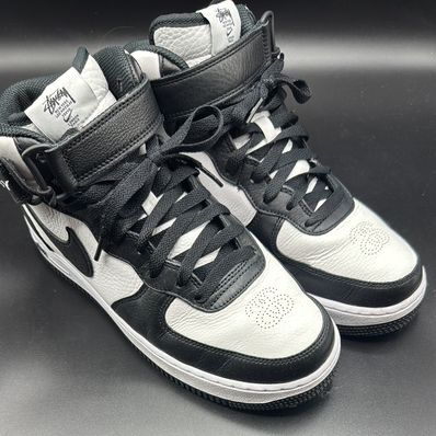 Stussy × Nike Air Force 1 Mid "Black and Light Bone"