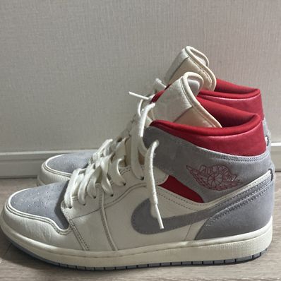 SNS×NIKE AIR JORDAN 1 MID "GREY/RED"