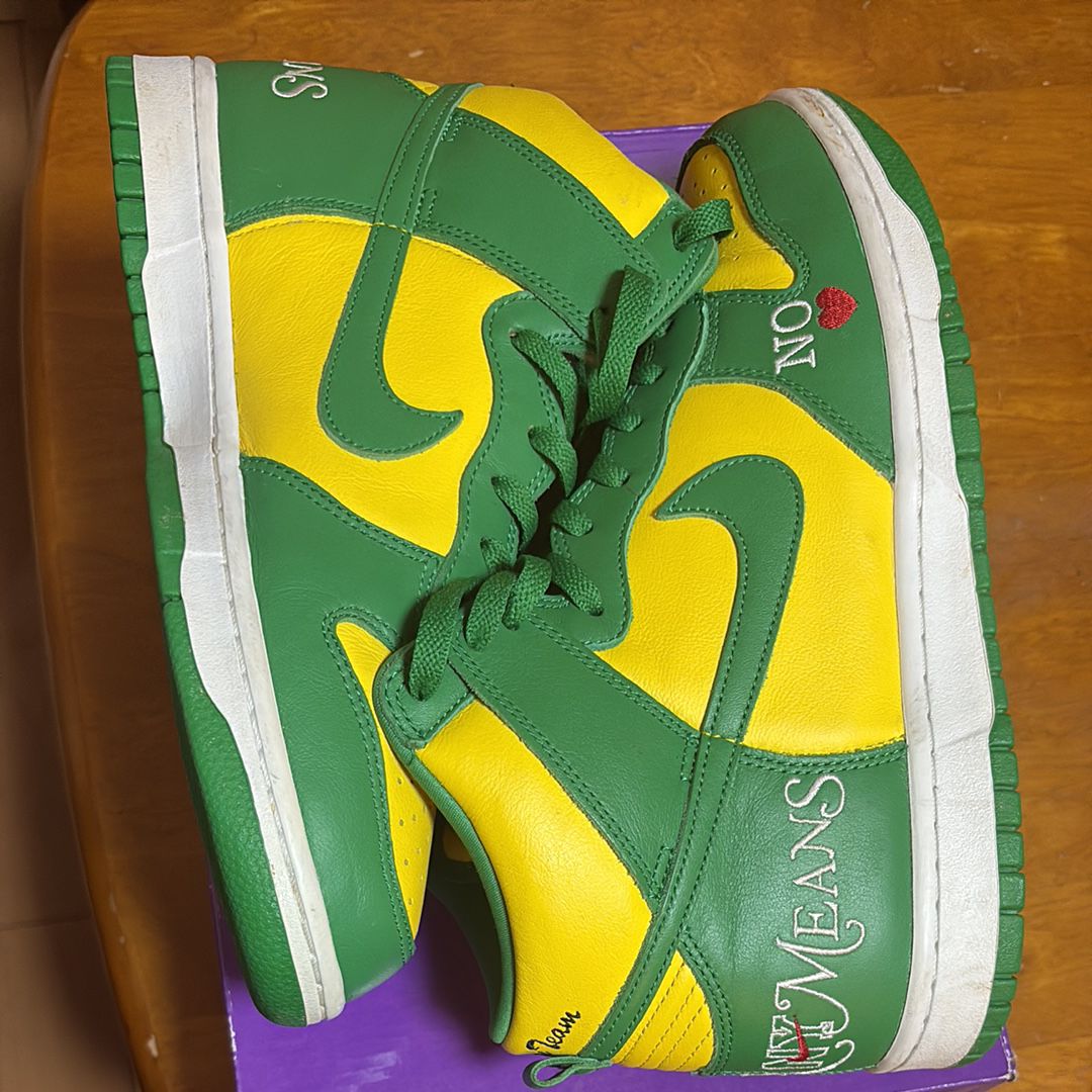 Supreme × Nike SB Dunk High By Any Means "Brazil"