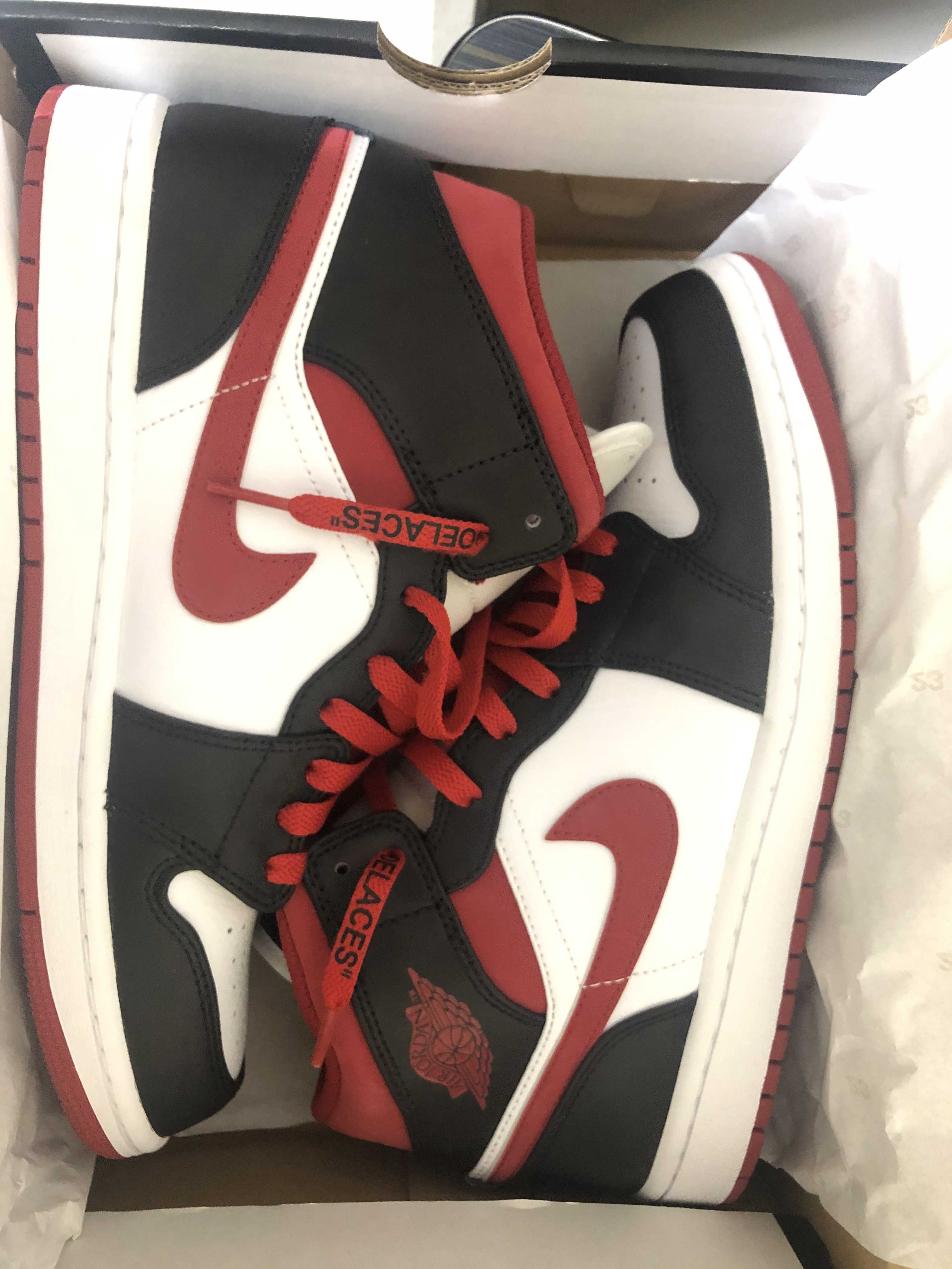 Nike Air Jordan 1 Mid "White/Gym Red Black"