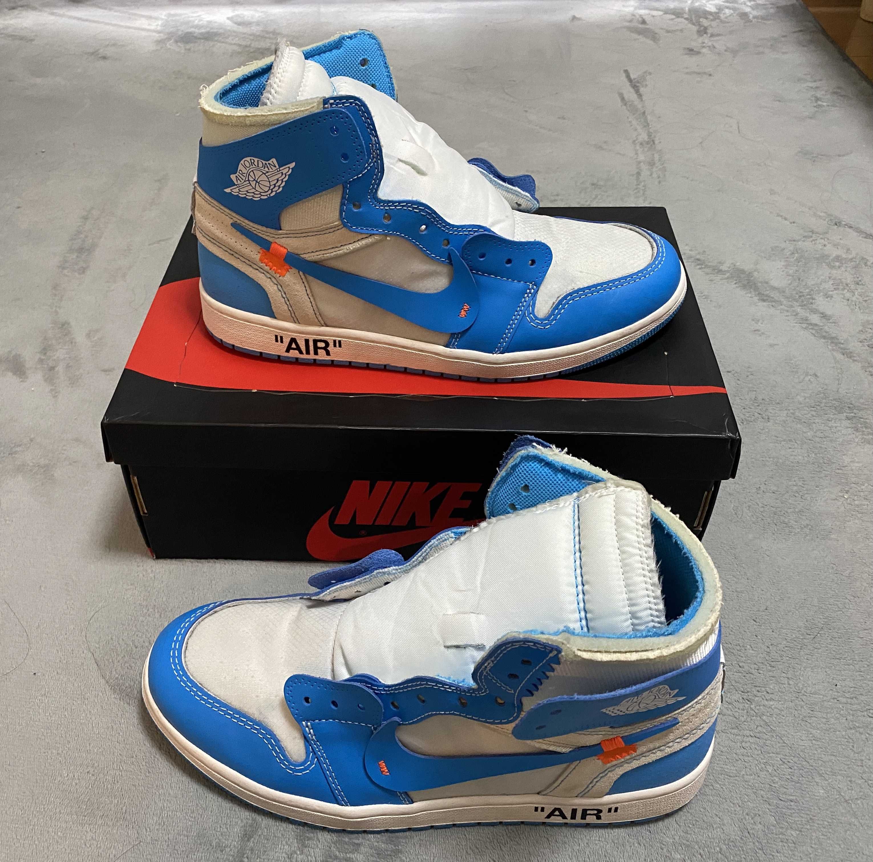 Off-White × Nike Air Jordan 1 High UNC "White/Dark Powder Blue"