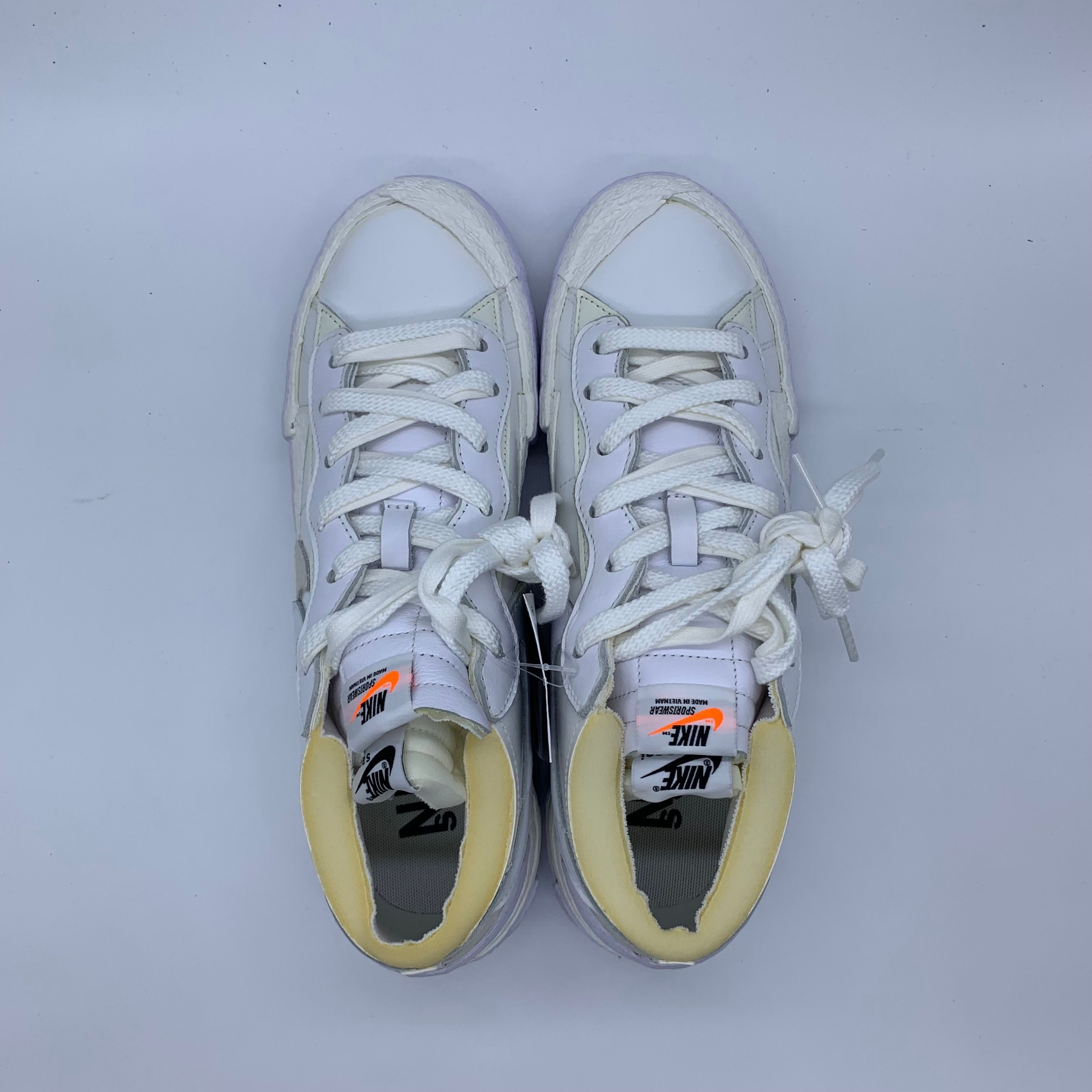 sacai × Nike Blazer Low "White Patent Leather"