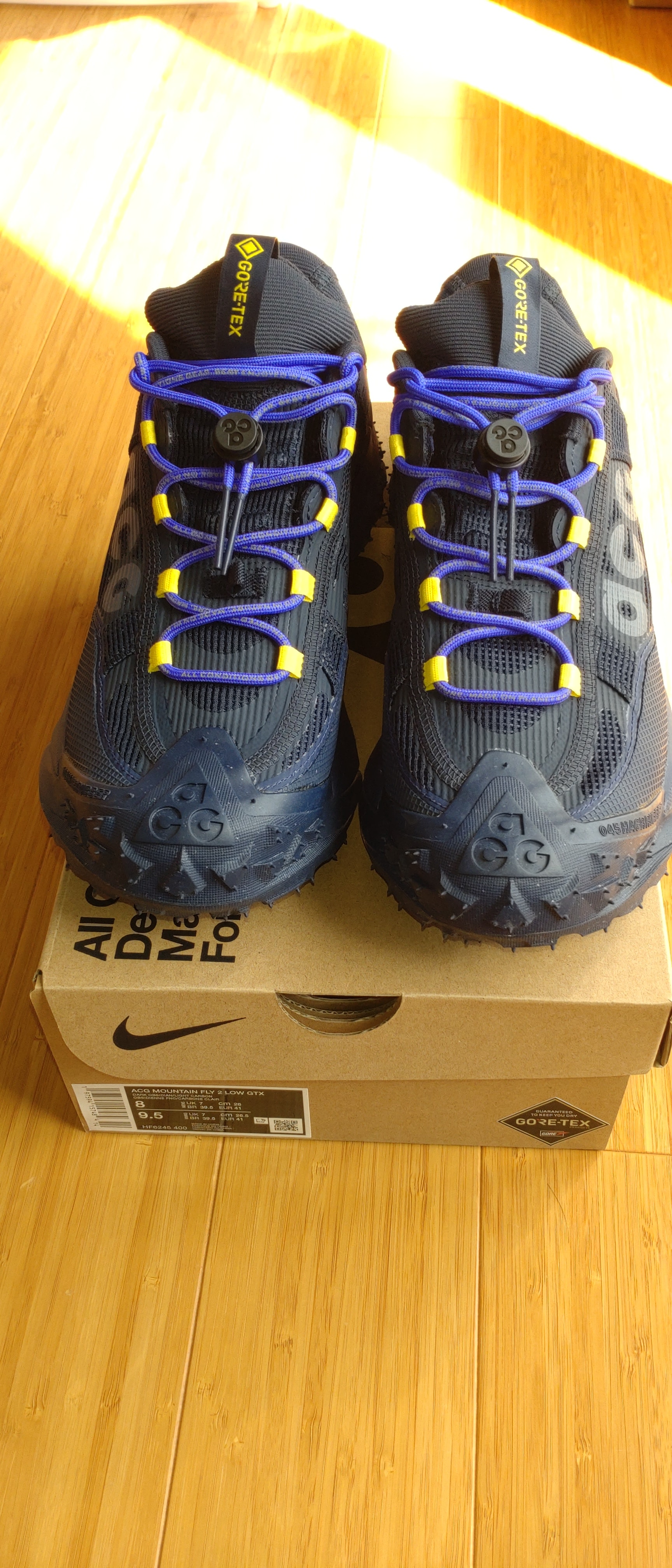 ナイキ ACG マウンテンフライ2 ロー ゴアテックス "ダークオブシディアン/ミッドナイトネイビー/ペルシアンバイオレット/ライトカーボン"