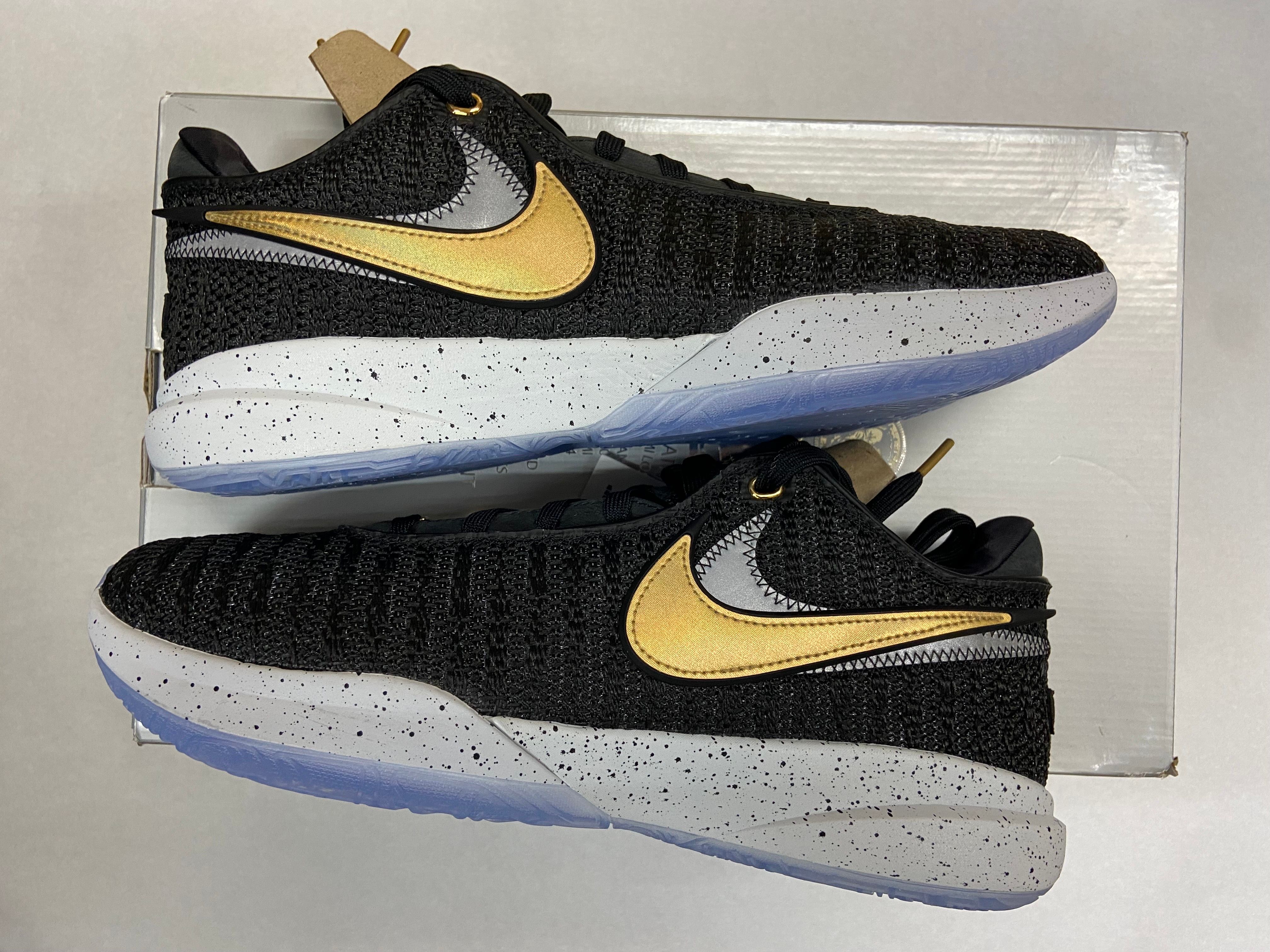 Nike Lebron 20 "Black/White/Pure Platinum/Metallic Gold"