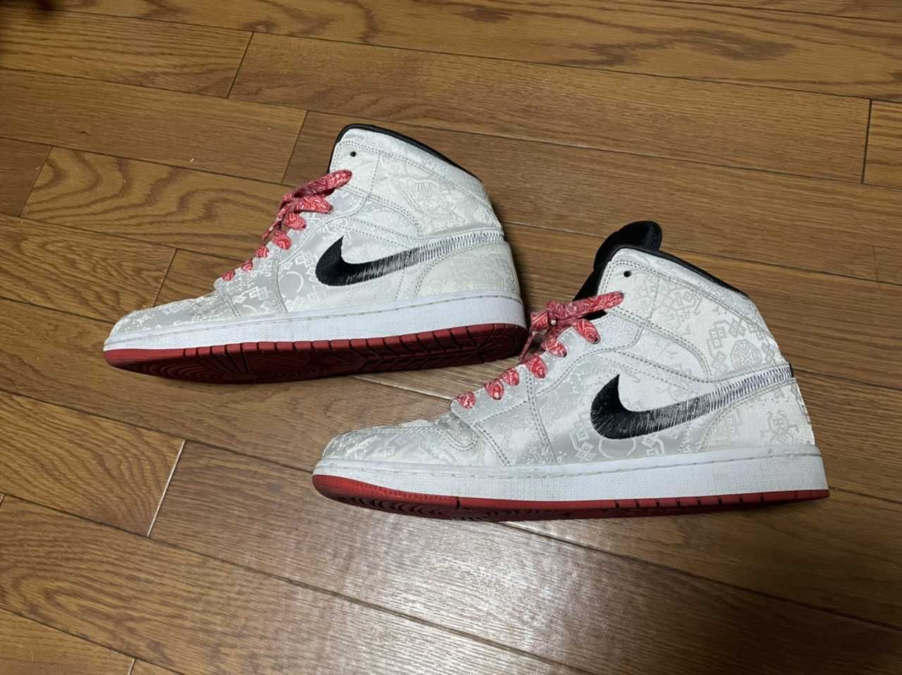 CLOT × Nike Air Jordan 1 Mid SE Fearless "White/Black/Red"