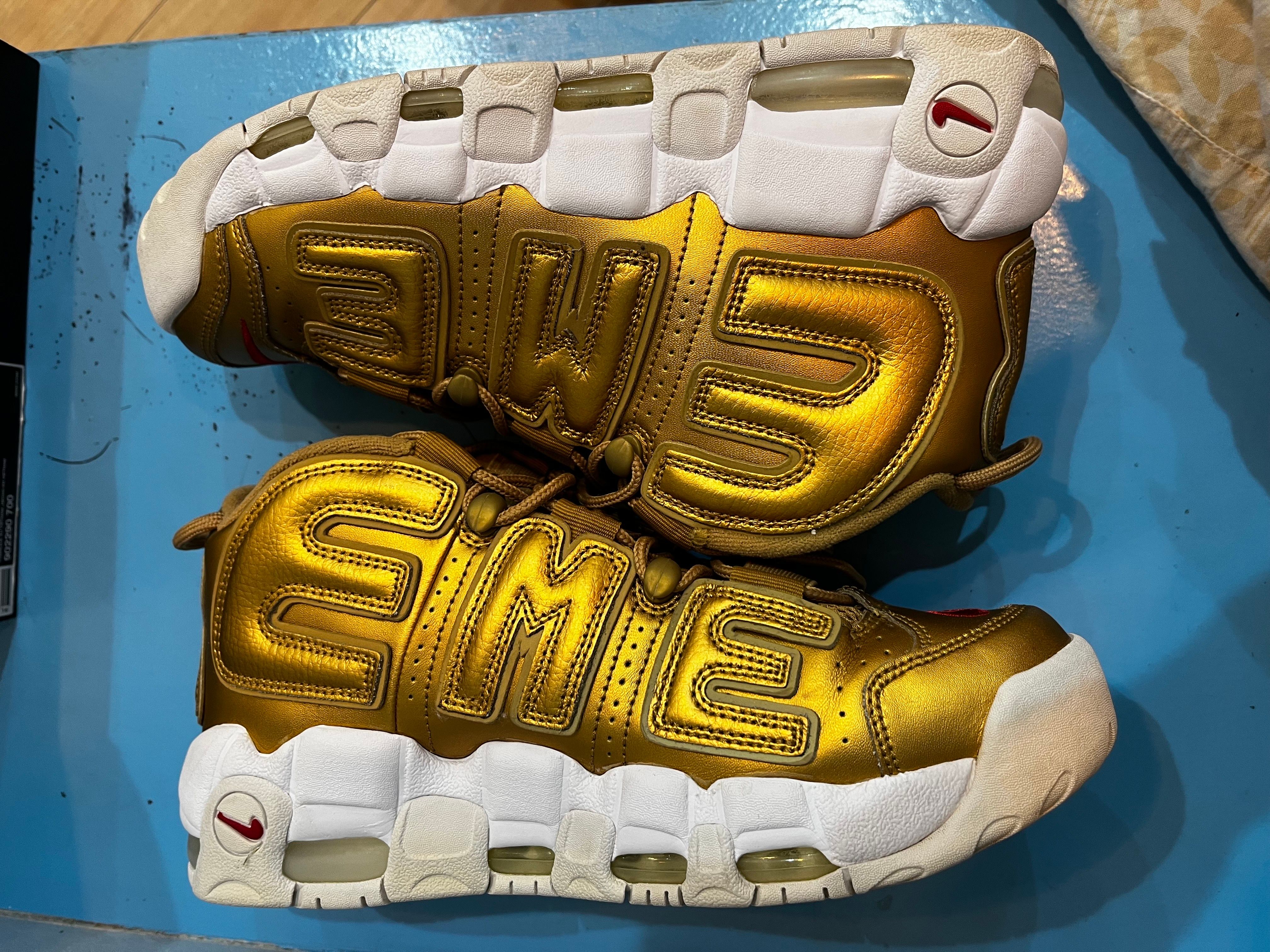 Supreme × Nike Air More Uptempo "Metallic Gold"