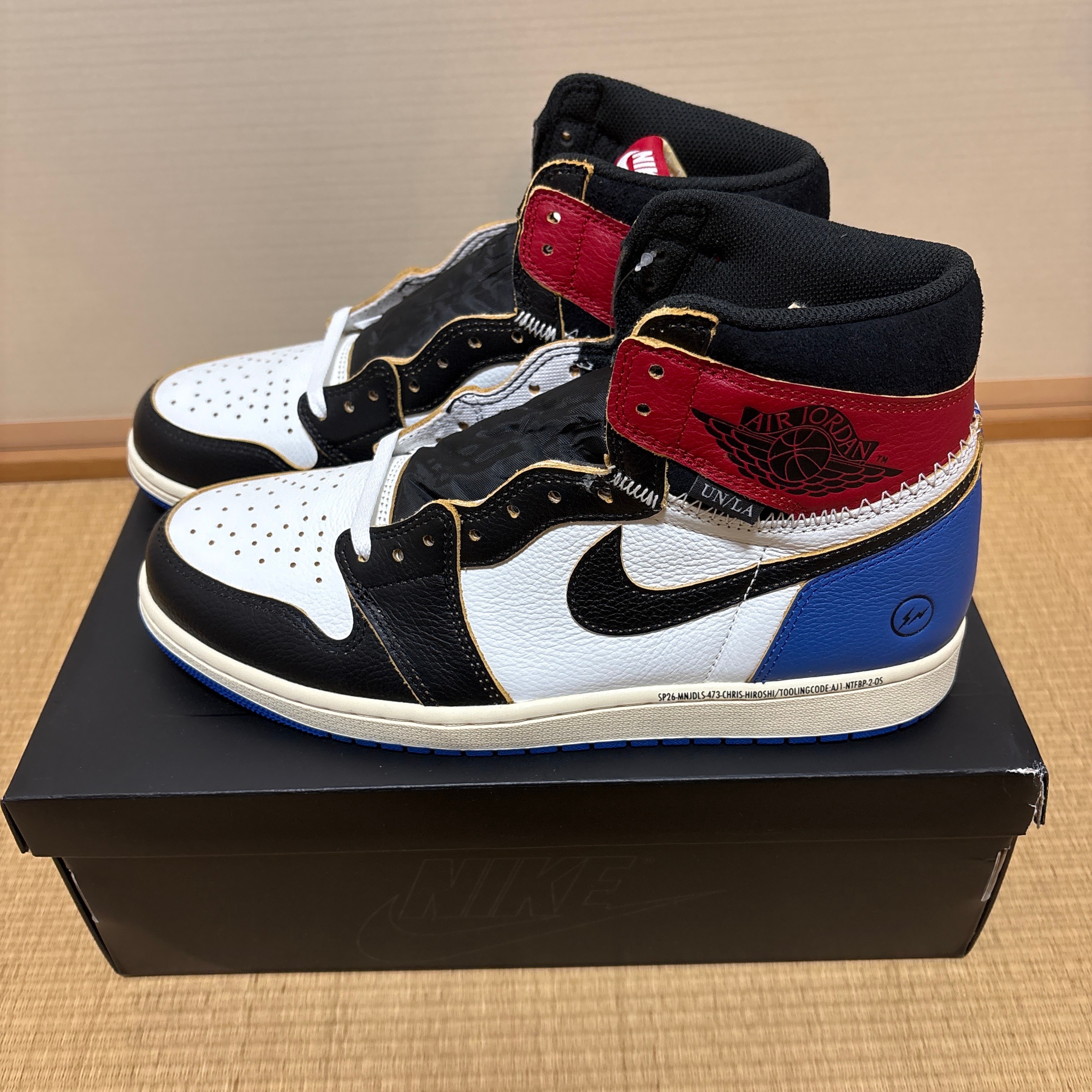 fragment design × UNION × Nike Air Jordan 1 High OG "Black/Varsity Red"