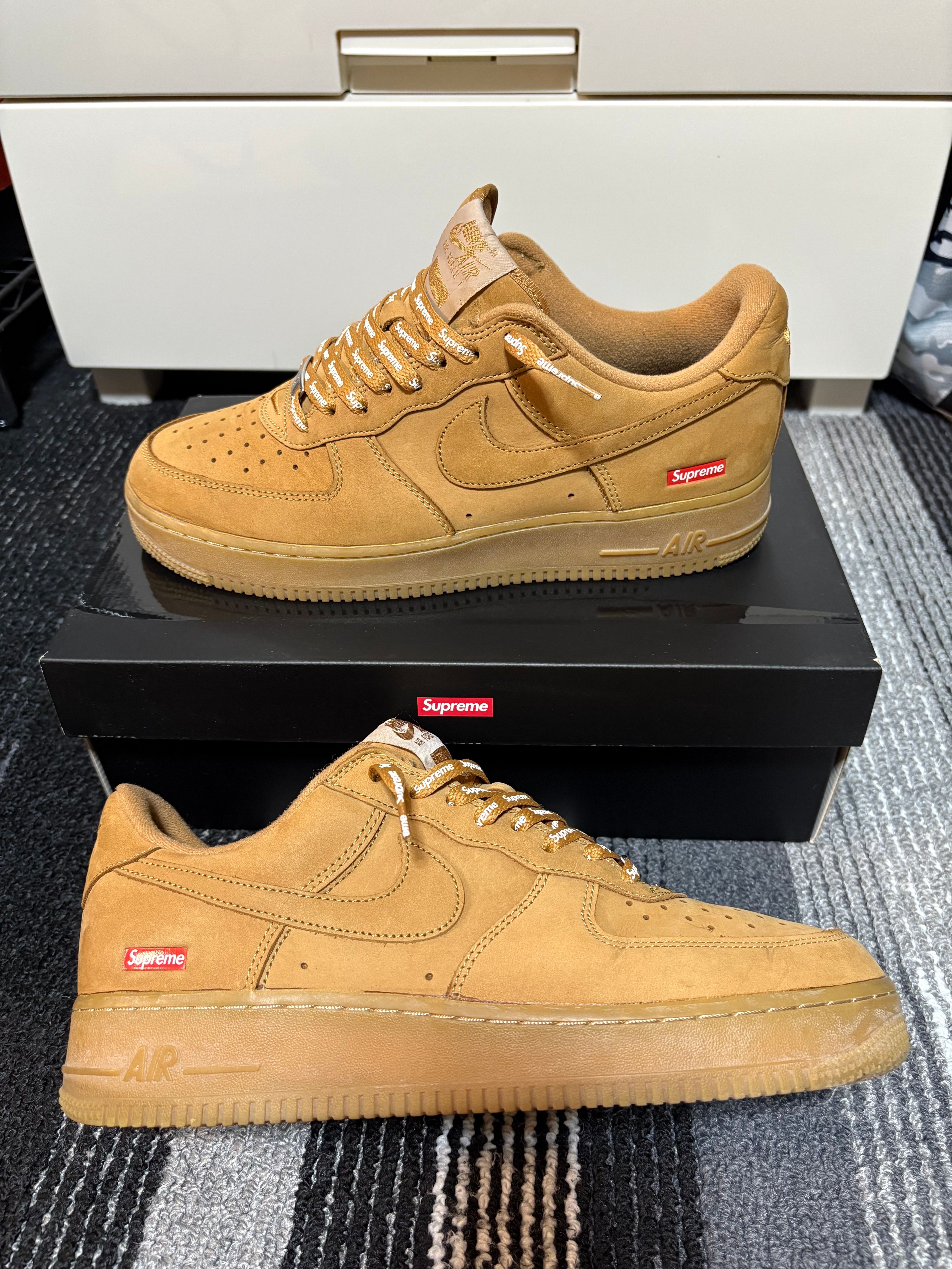 Supreme × Nike Air Force 1 Low "Flax/Wheat"