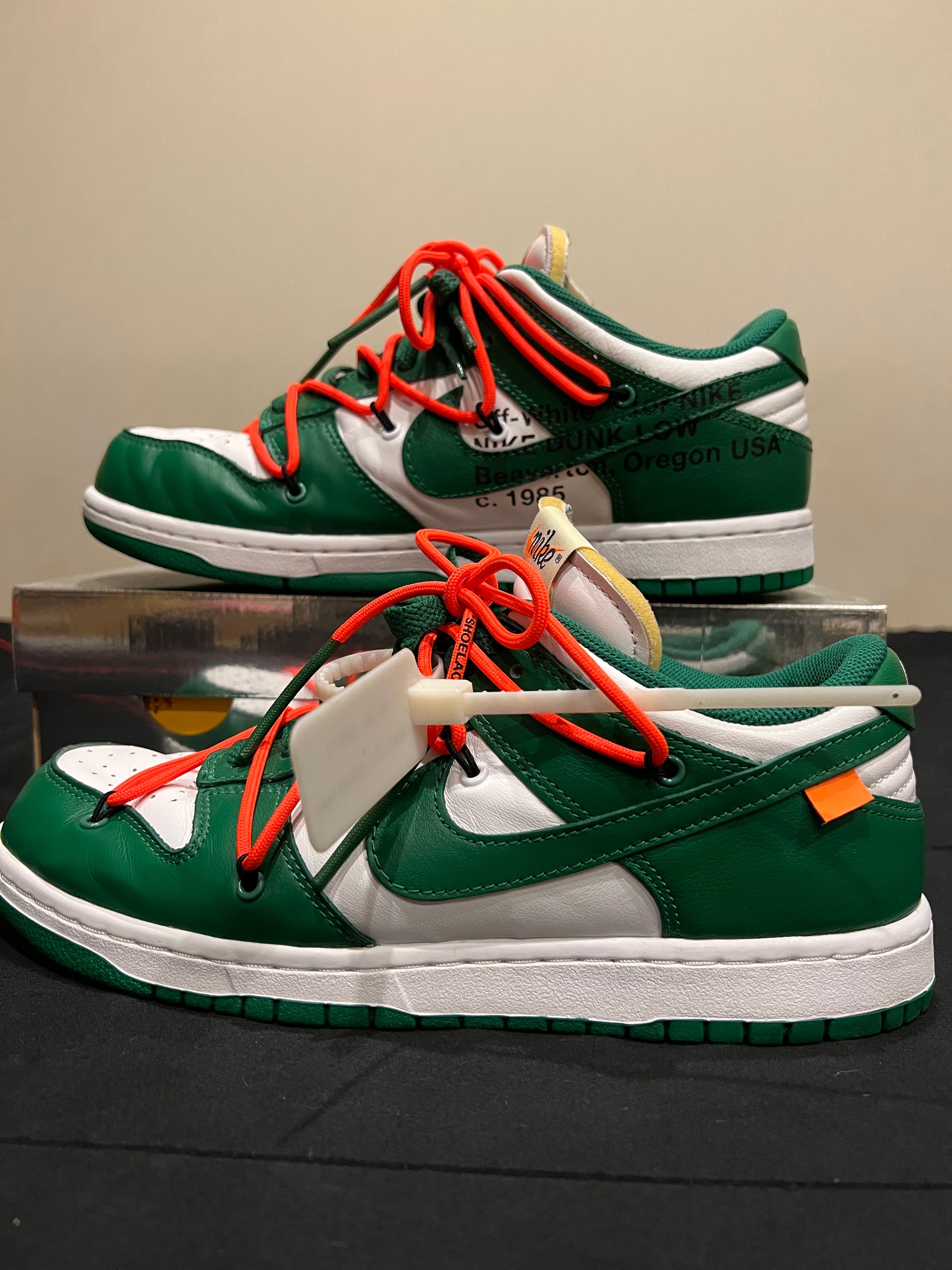 Off-White × Nike Dunk Low "White/Pine Green"