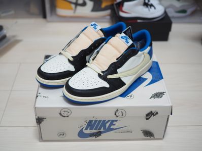 Travis Scott × fragment design × Nike Air Jordan 1 Low OG SP "Military Blue"