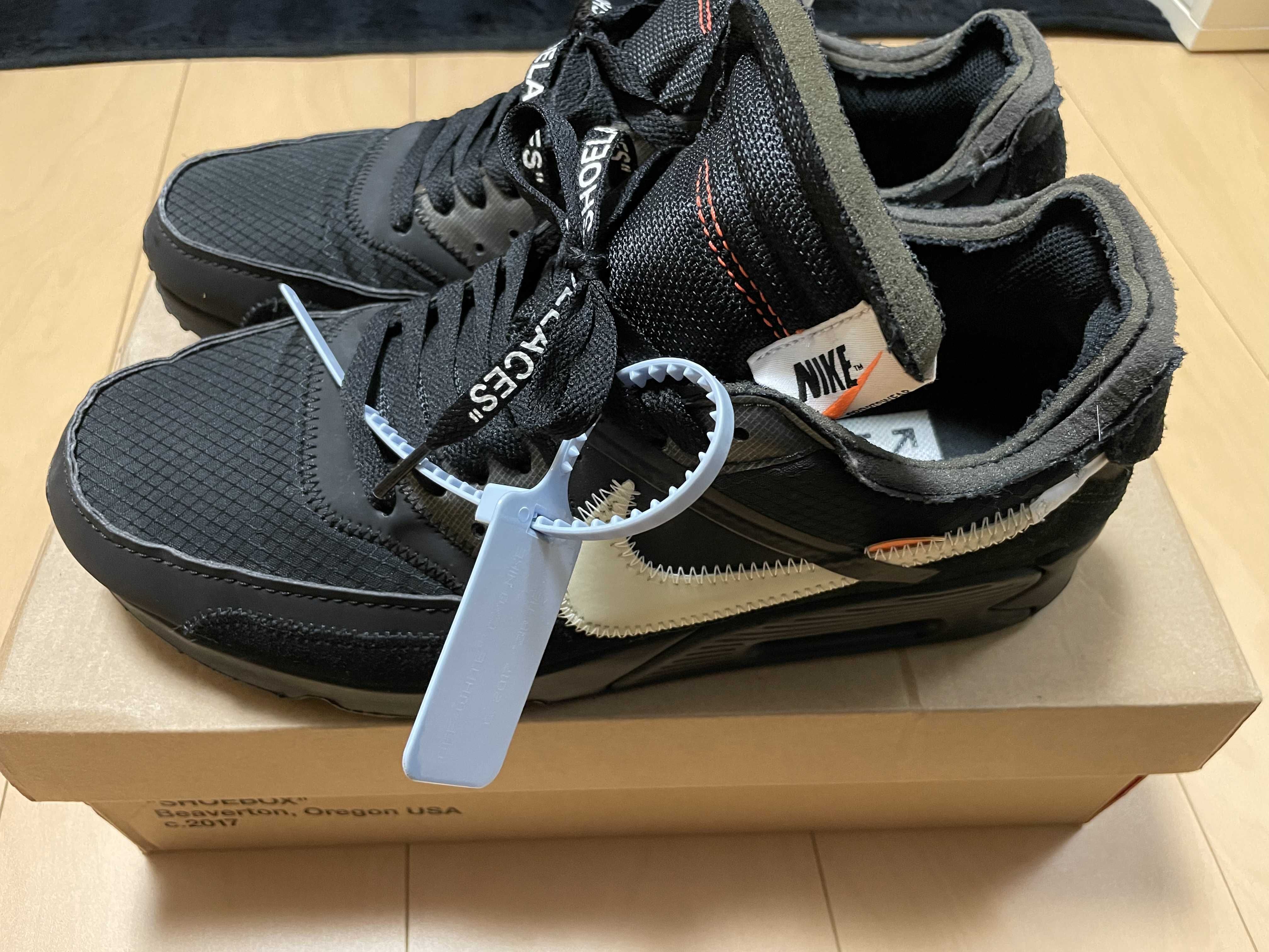 Off-White × Nike Air Max 90 "Black/Black-Cone-White"