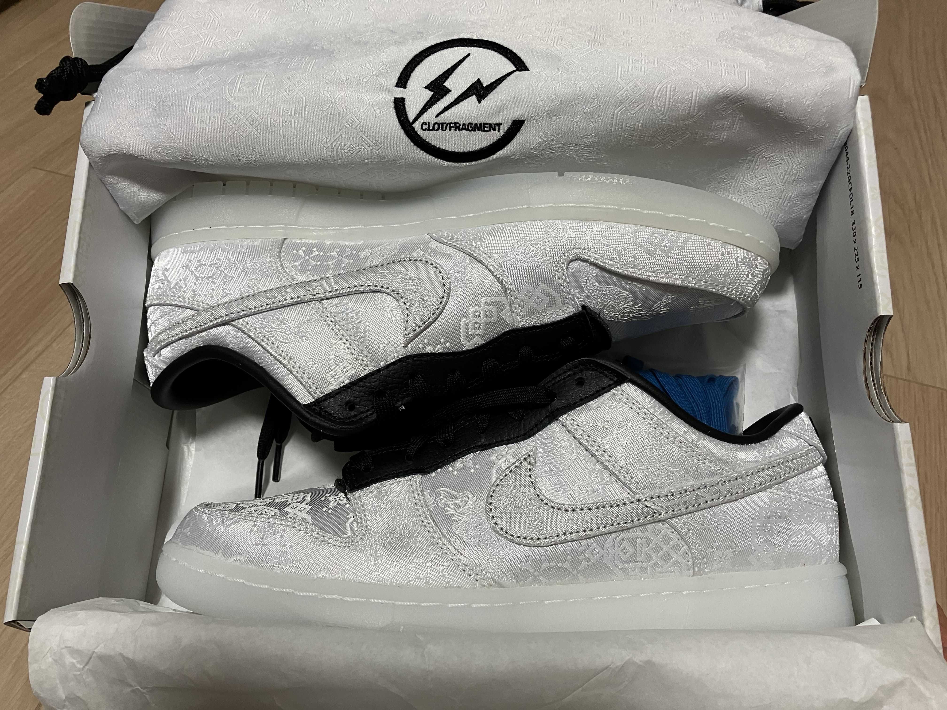 CLOT × Fragment × Nike Dunk Low "Black and White"