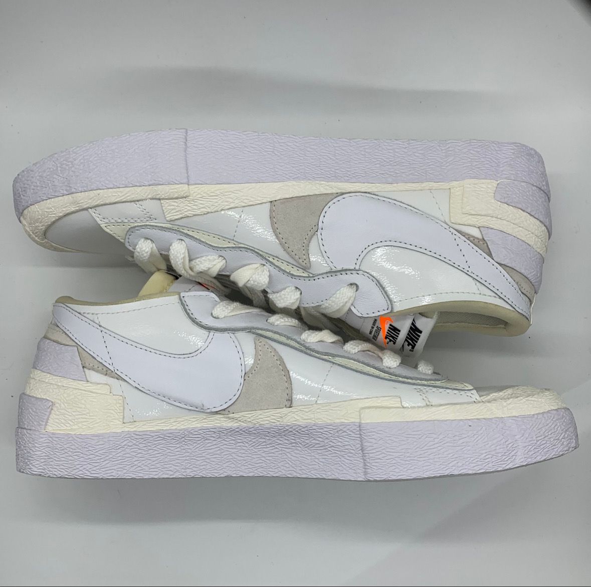 sacai × Nike Blazer Low "White Patent Leather"
