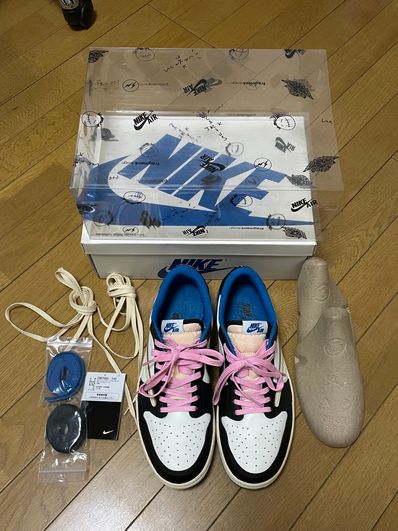 Travis Scott × fragment design × Nike Air Jordan 1 Low OG SP "Military Blue"