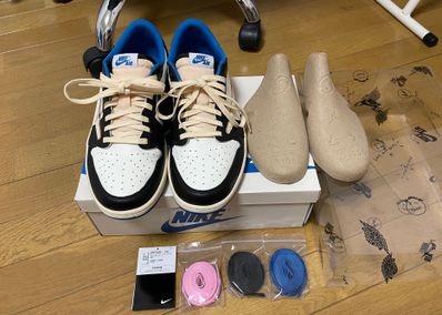Travis Scott × fragment design × Nike Air Jordan 1 Low OG SP "Military Blue"
