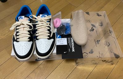 Travis Scott × fragment design × Nike Air Jordan 1 Low OG SP "Military Blue"