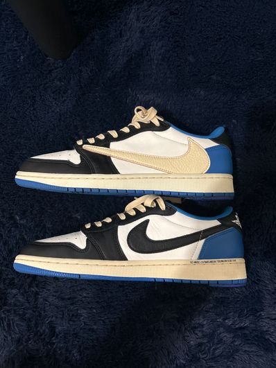 Travis Scott × fragment design × Nike Air Jordan 1 Low OG SP "Military Blue"