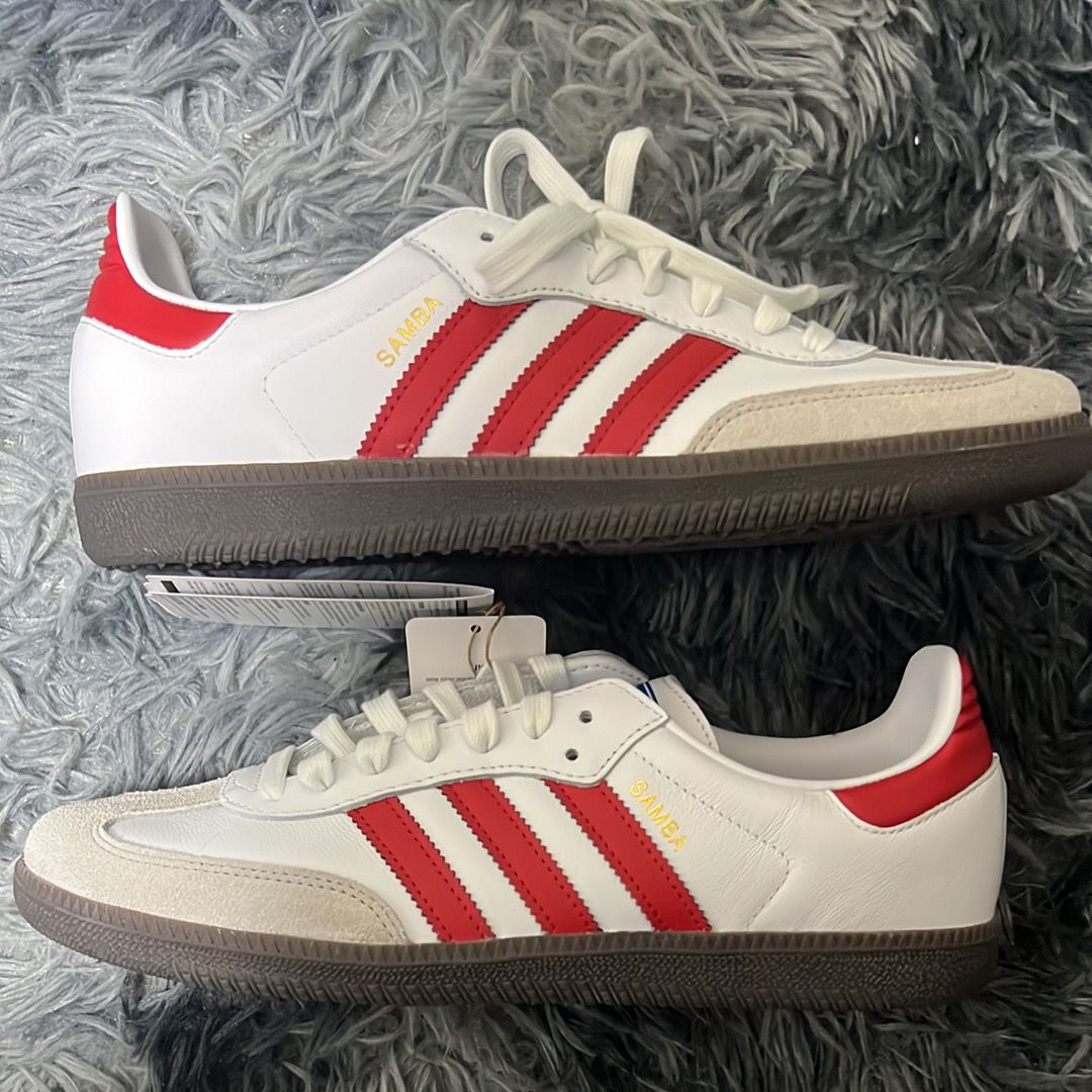Pharrell Williams × adidas Samba Humanrace "White/Better Scarlet"