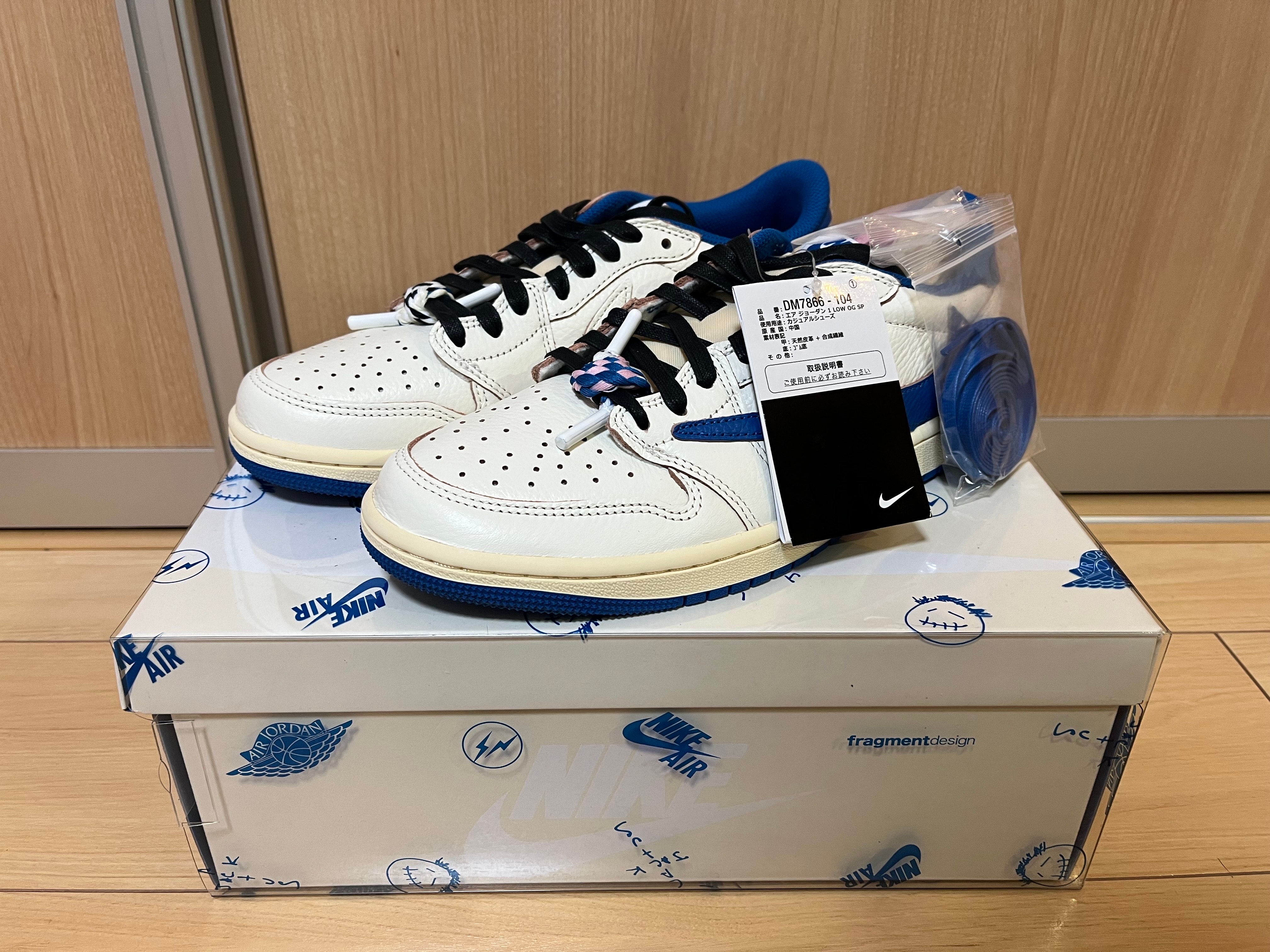 Travis Scott × fragment design × Nike Air Jordan 1 Low OG "Sail/Military Blue"