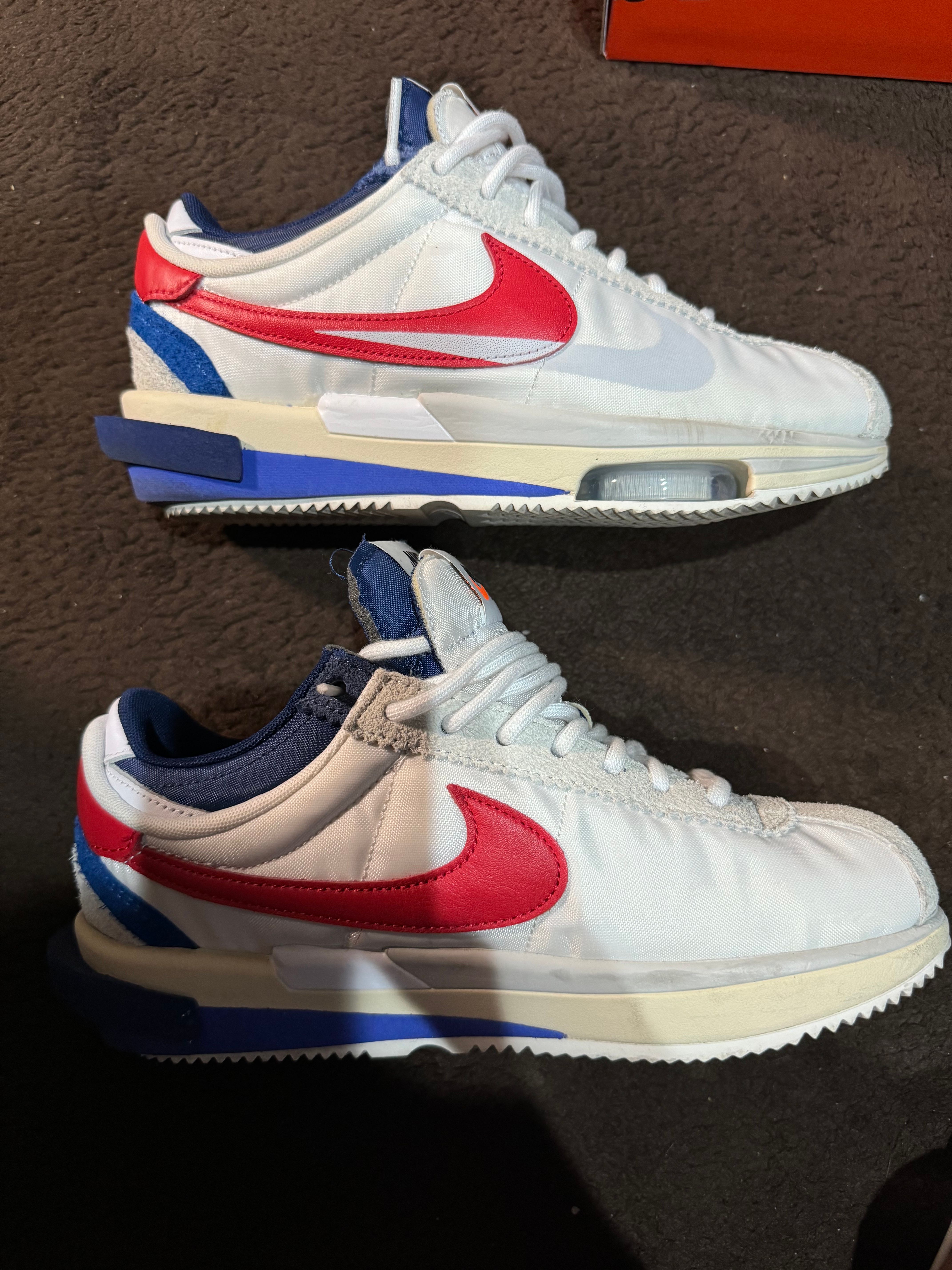 sacai × Nike Zoom Cortez "White and University Red"