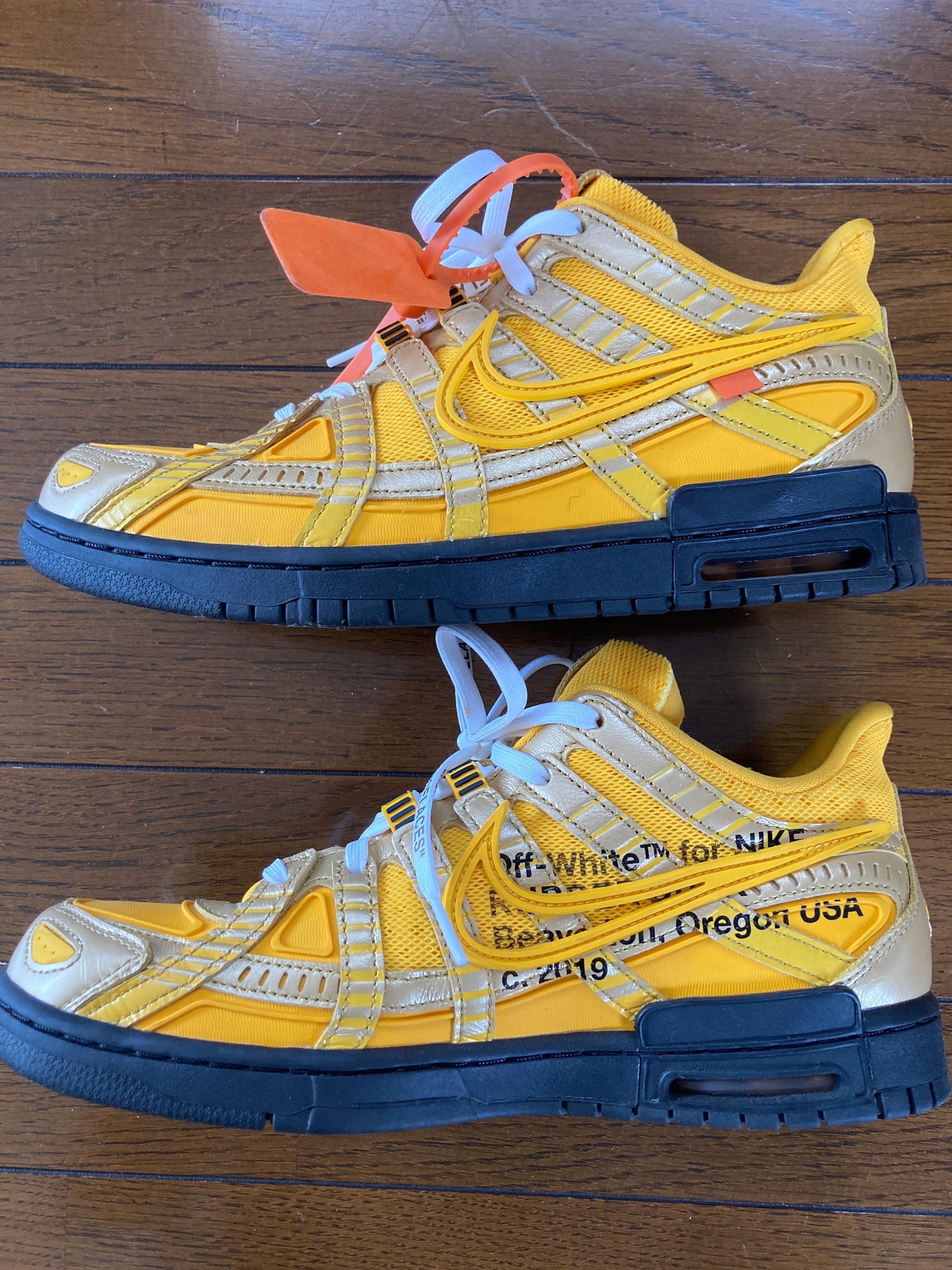 オフホワイト × ナイキ エアラバーダンク "ユニバーシティゴールド"