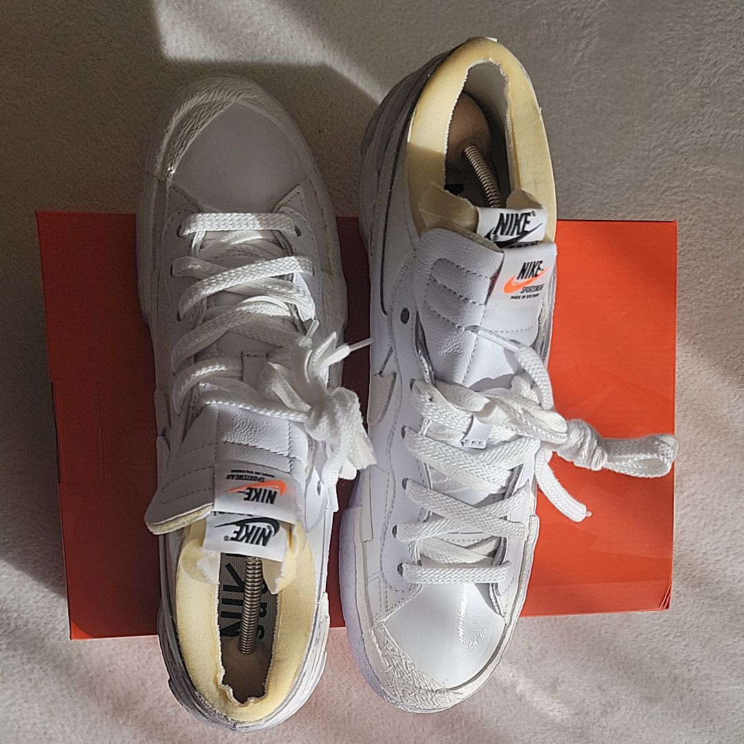 sacai × Nike Blazer Low "White Patent Leather"