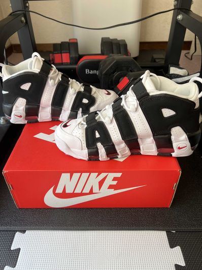 NIKE AIR MORE UPTEMPO "WHITE/BLACK/UNIVERSITY RED"(2020)