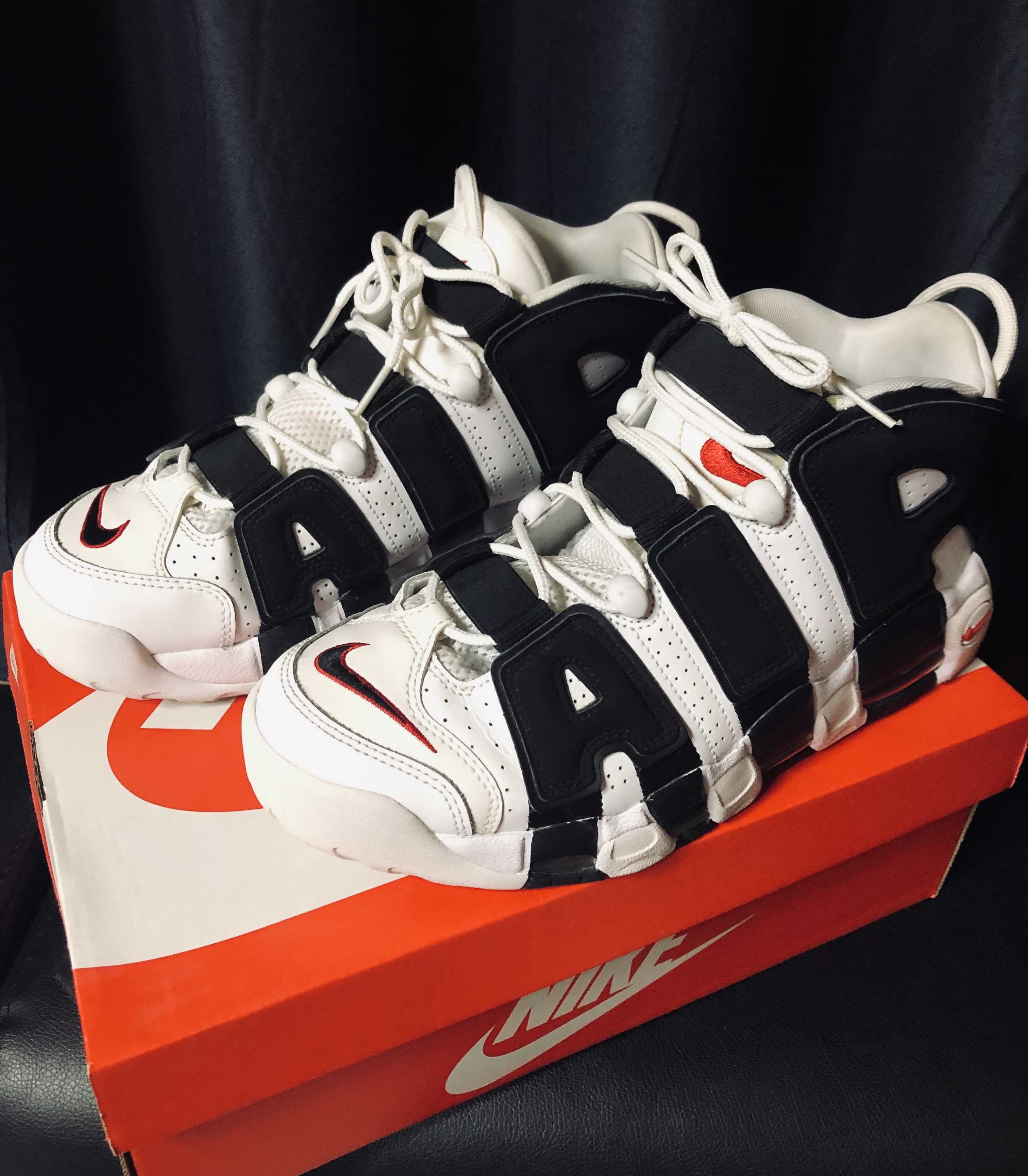 NIKE AIR MORE UPTEMPO "WHITE/BLACK/UNIVERSITY RED"(2020)