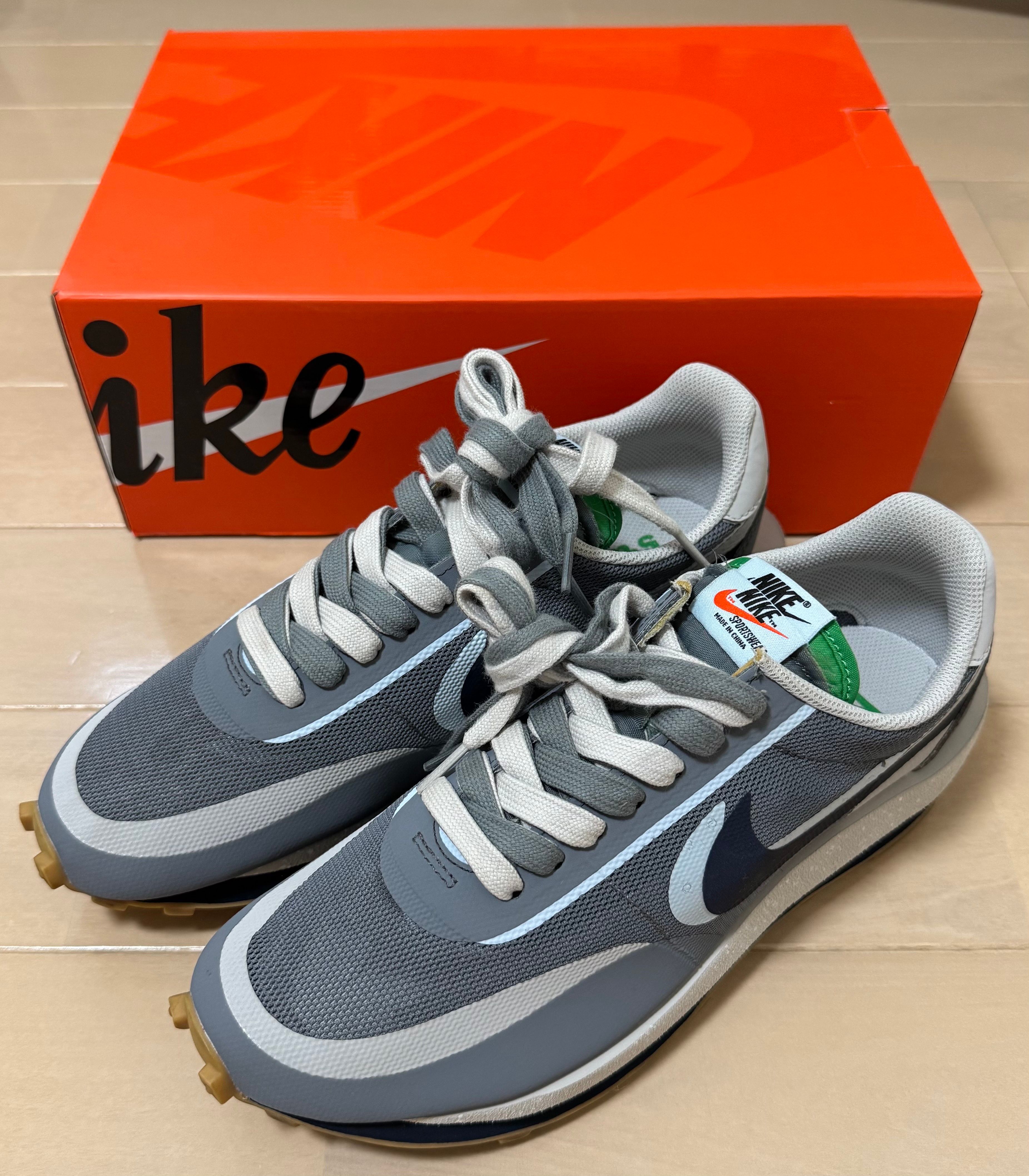 CLOT × Sacai × Nike LD Waffle "Grey Obsidian/Cool Grey"
