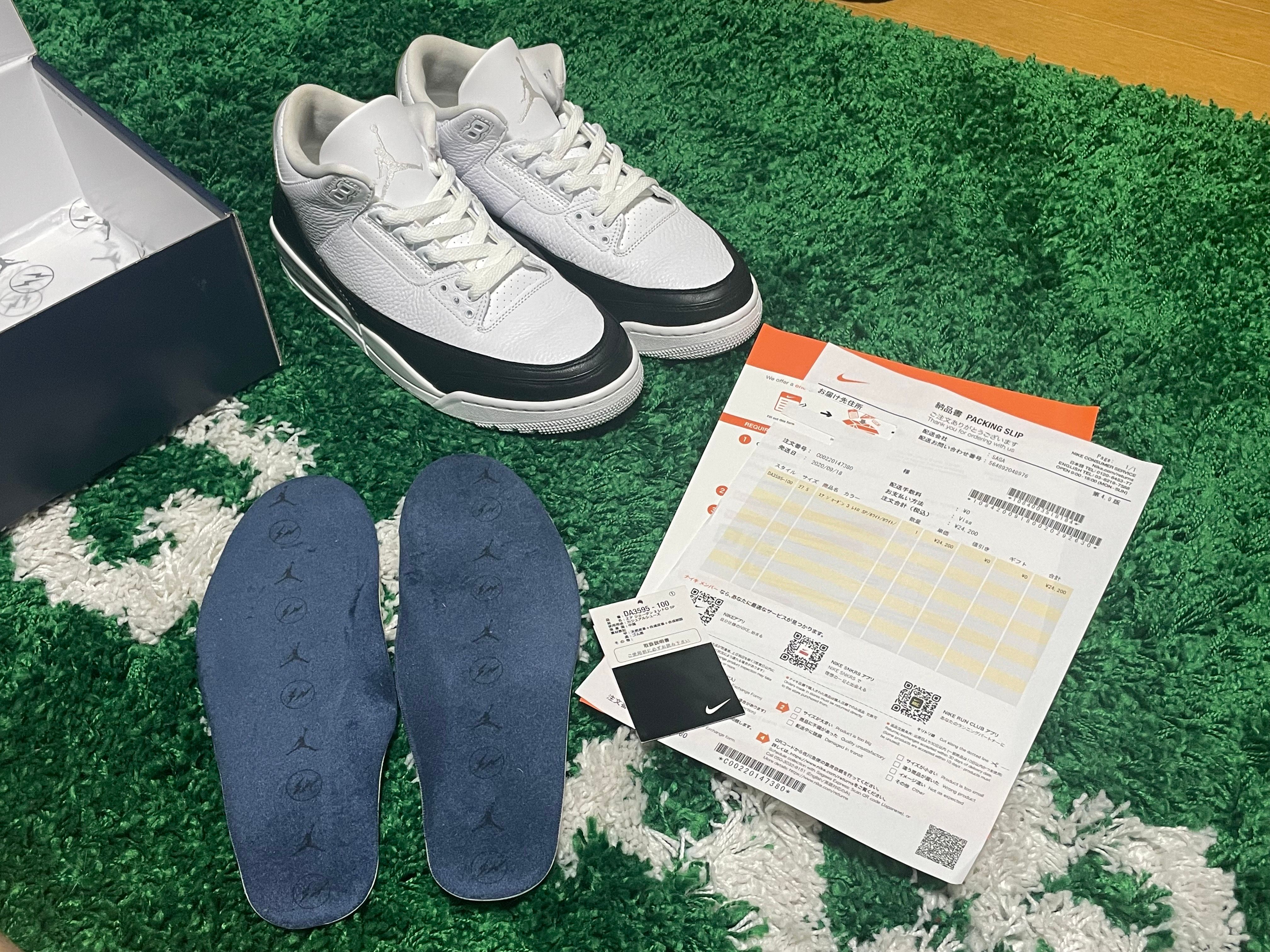 Fragment × Nike Air Jordan 3 "White/Black"