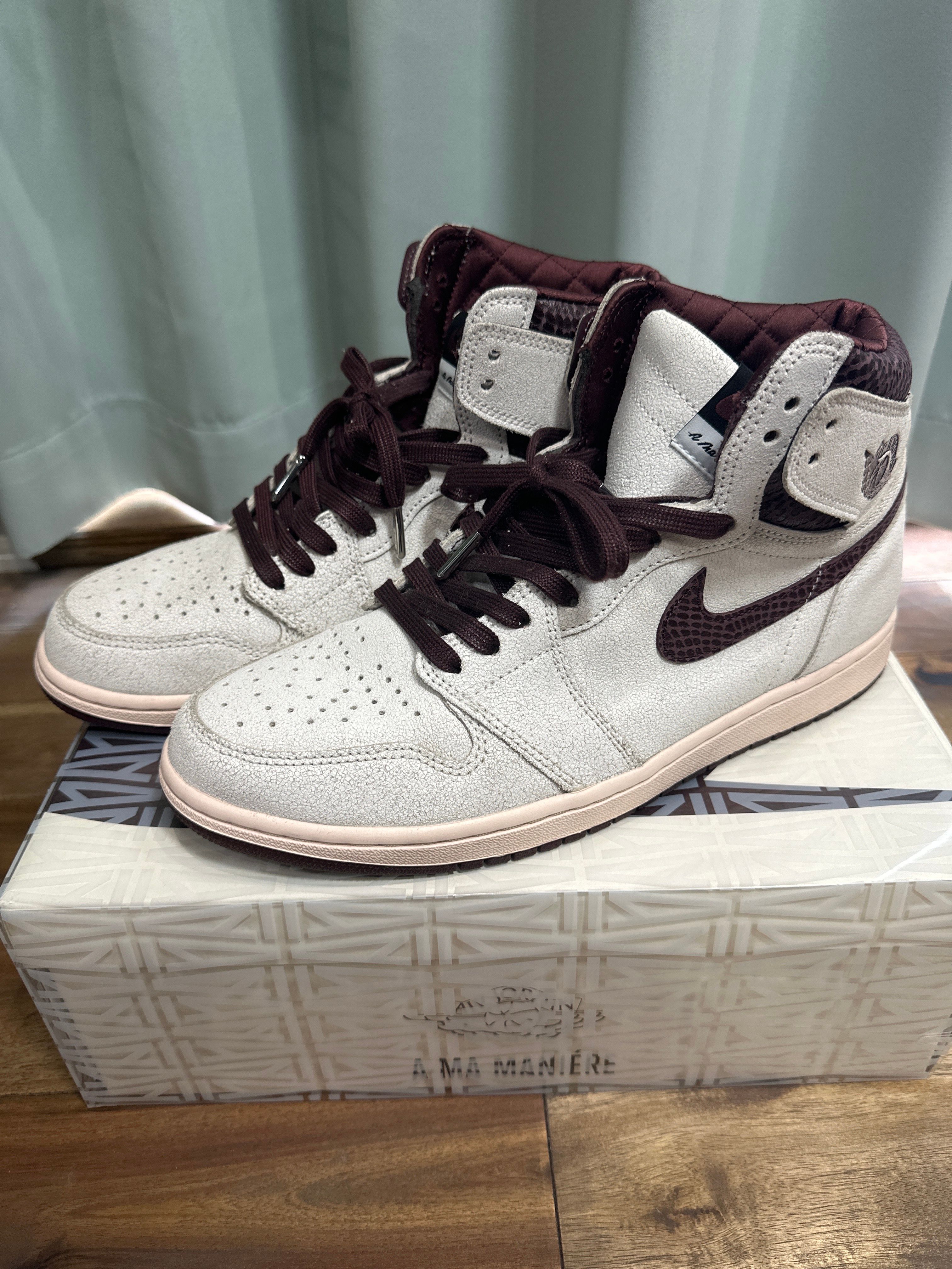 A Ma Maniere × Nike Air Jordan 1 Retro High OG "Sail and Burgundy"