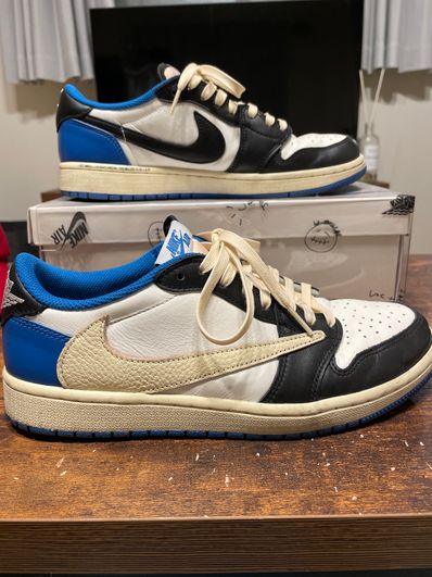 Travis Scott × fragment design × Nike Air Jordan 1 Low OG SP "Military Blue"