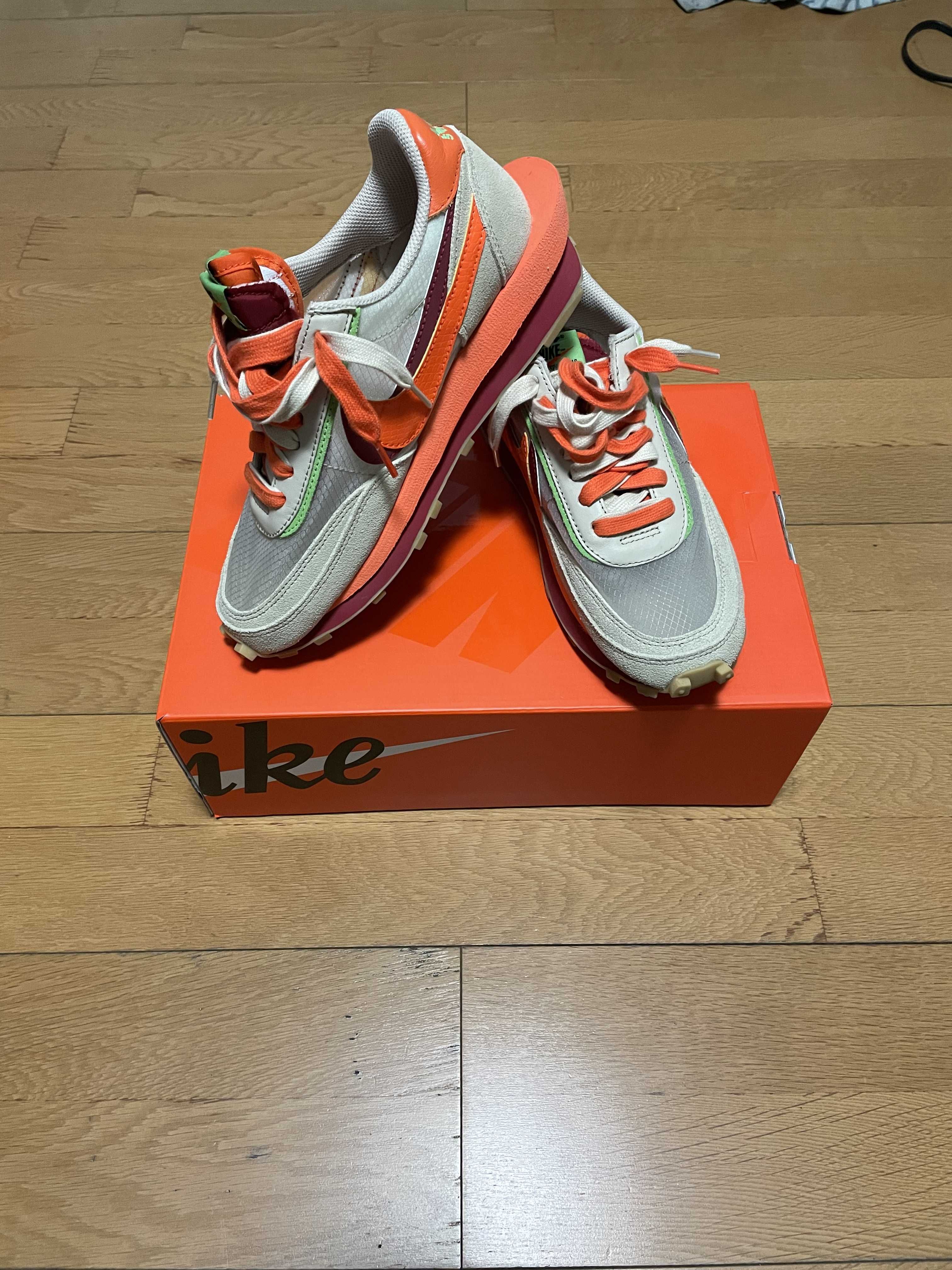 CLOT × Sacai × Nike LD Waffle "Orange Blaze"