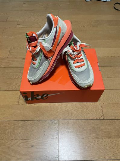 CLOT × Sacai × Nike LD Waffle "Orange Blaze"