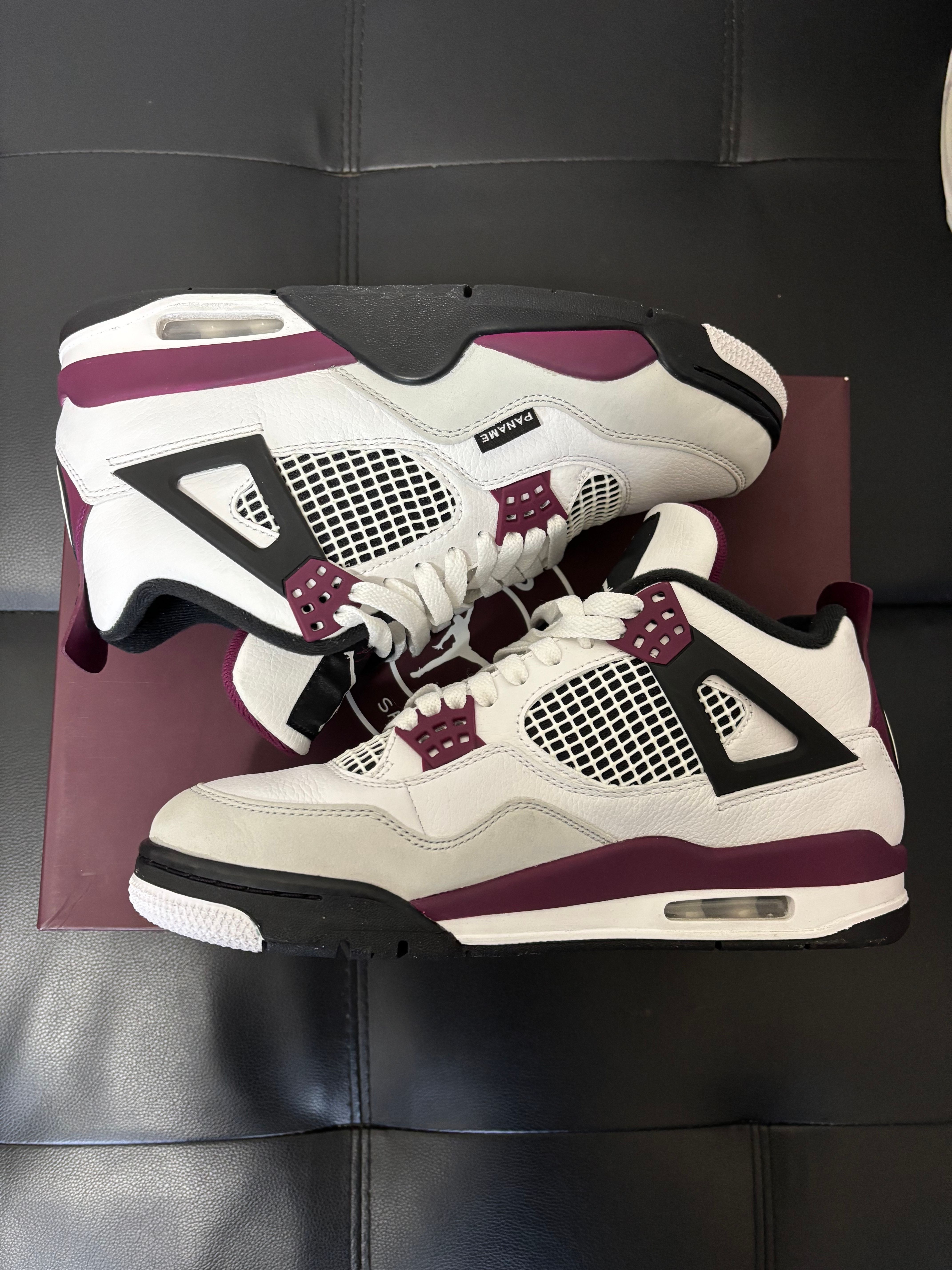 Paris Saint Germain ×Nike Air Jordan 4 Retro "White/Bordeaux/Neutral Gray"
