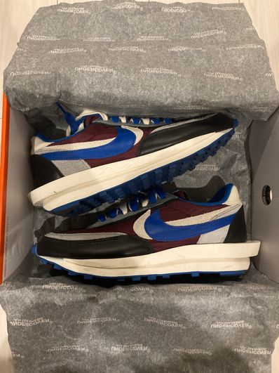 UNDERCOVER × sacai × Nike LD Waffle "Night Maroon/Pale Ivory-Ground Grey-Team Royal"