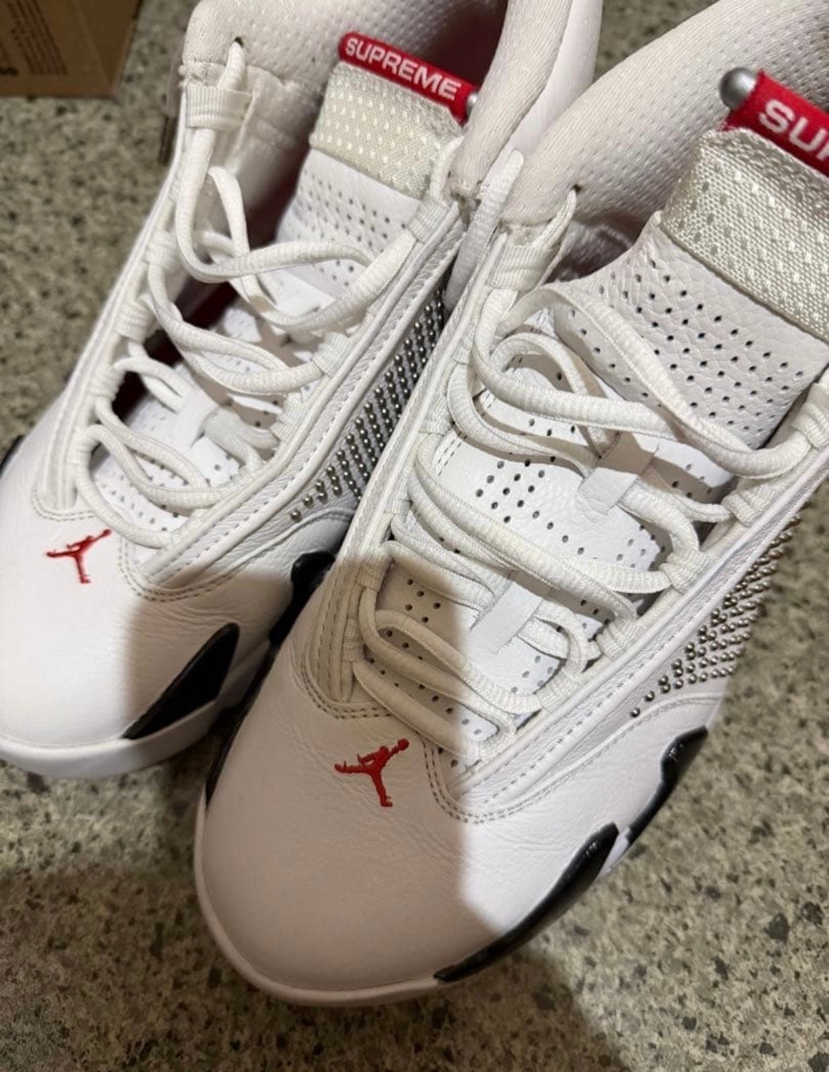Supreme × Nike Air Jordan 14 Retro "White/University Red"