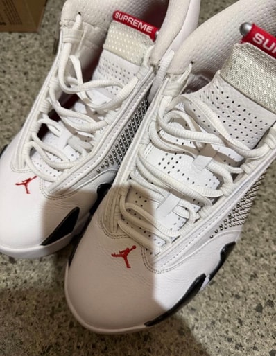 Supreme × Nike Air Jordan 14 Retro "White/University Red"