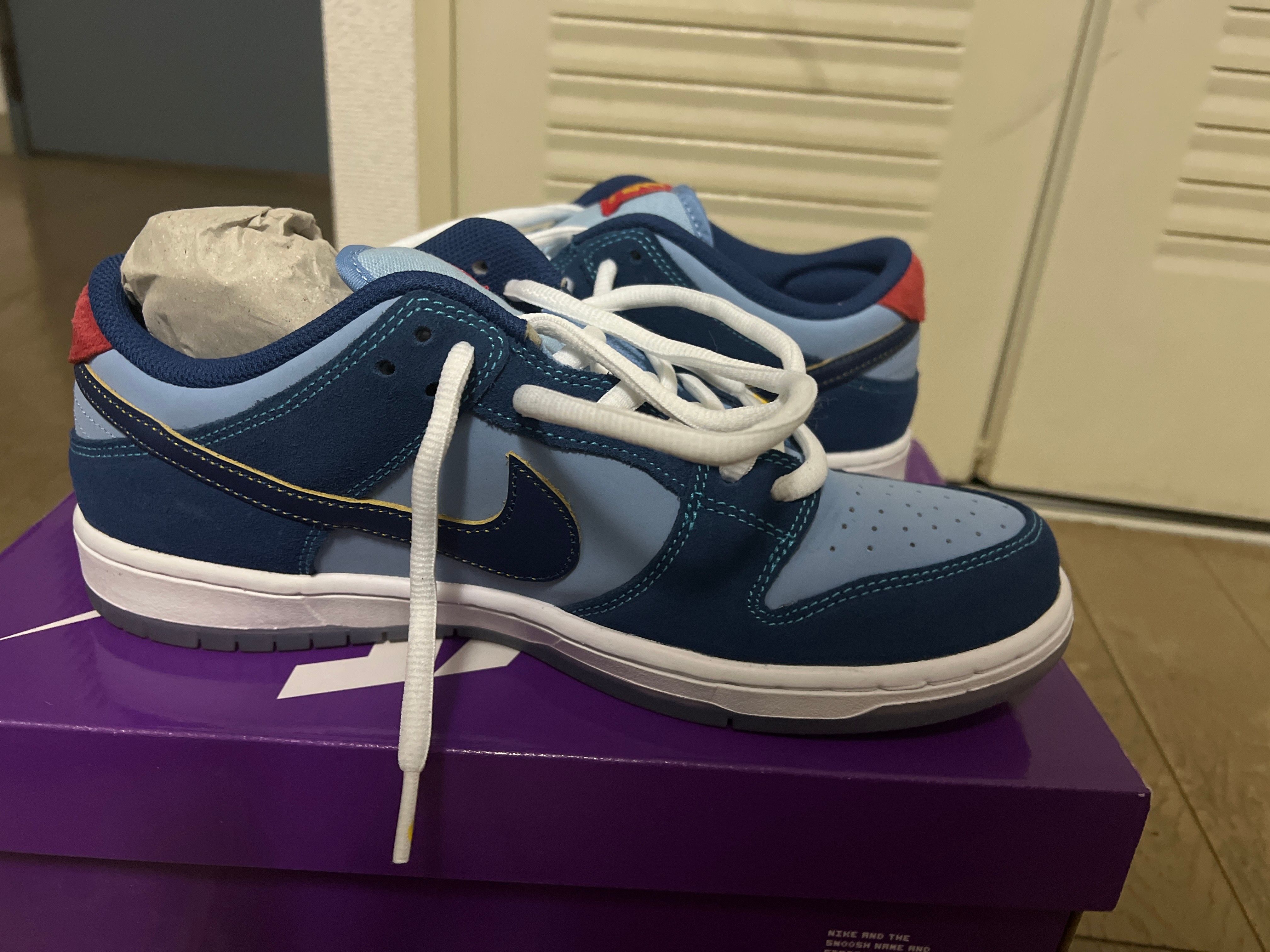 Why So Sad? × Nike SB Dunk Low "Coastal Blue/Speed Yellow-University Red"